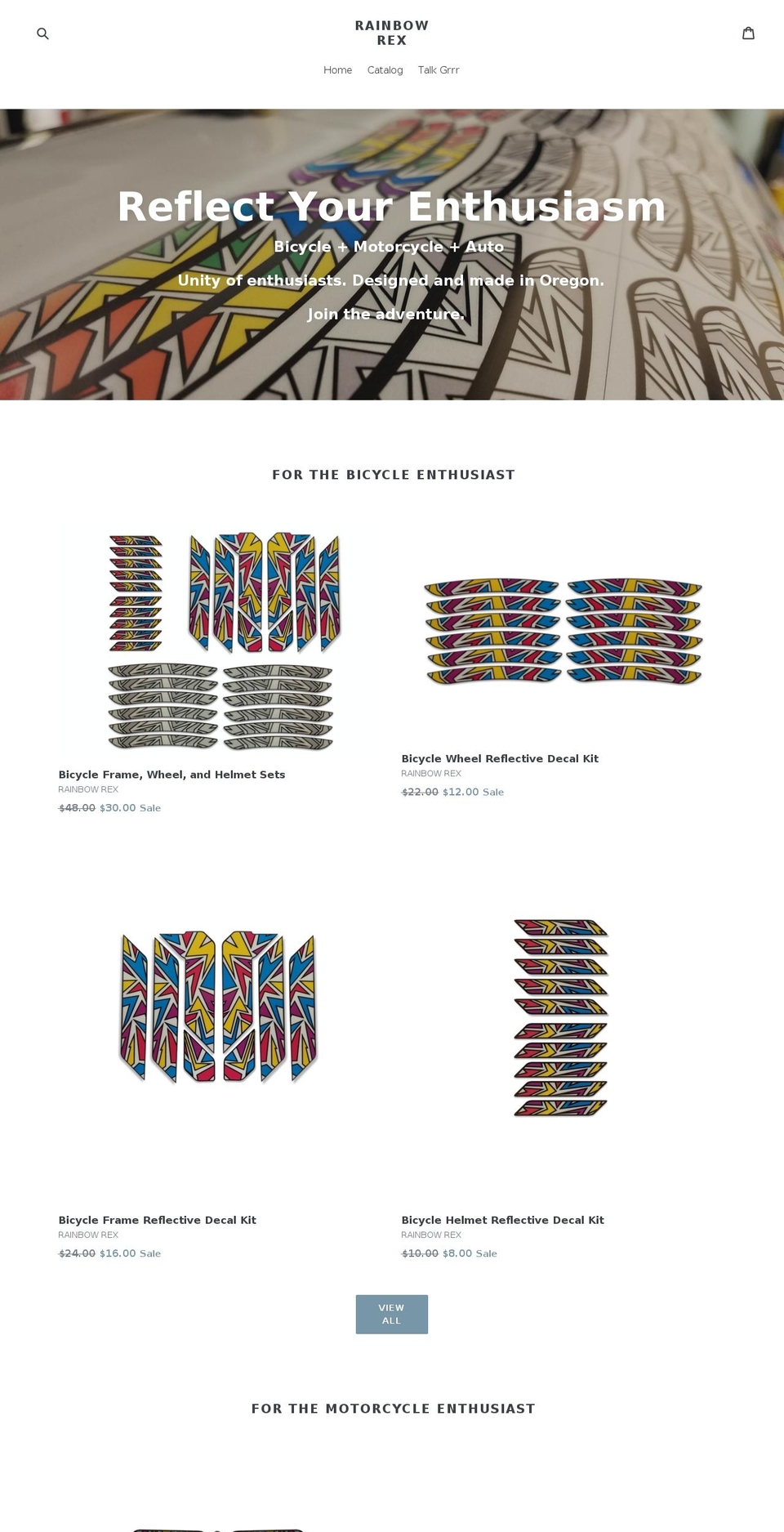 rainbowrex.com shopify website screenshot