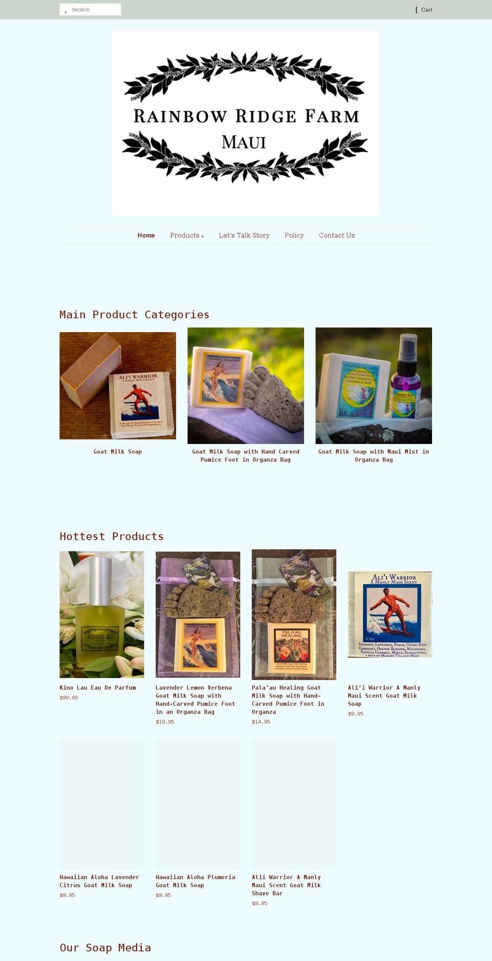 rainbowridgefarm.net shopify website screenshot