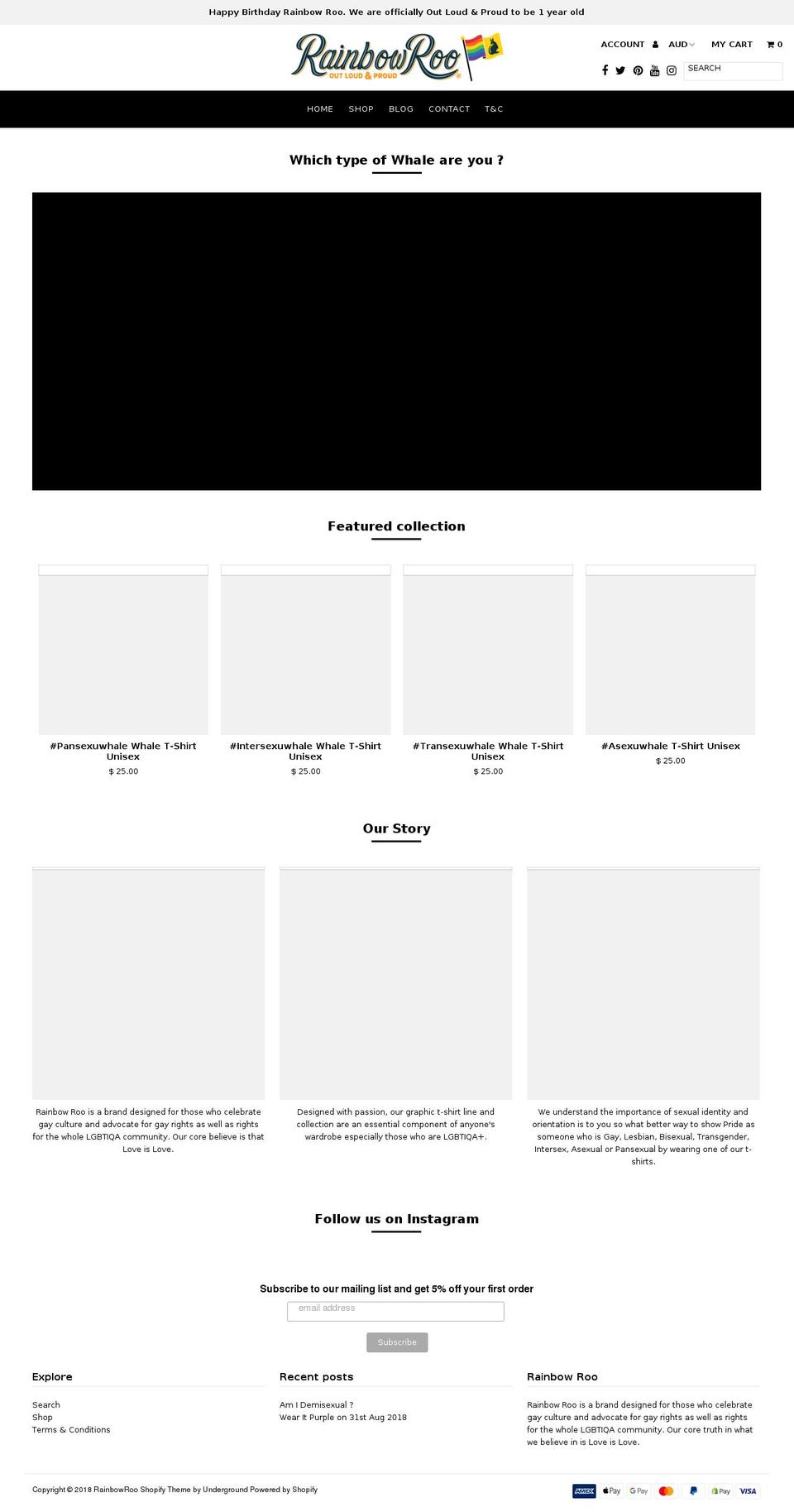 rainbowroo.com shopify website screenshot