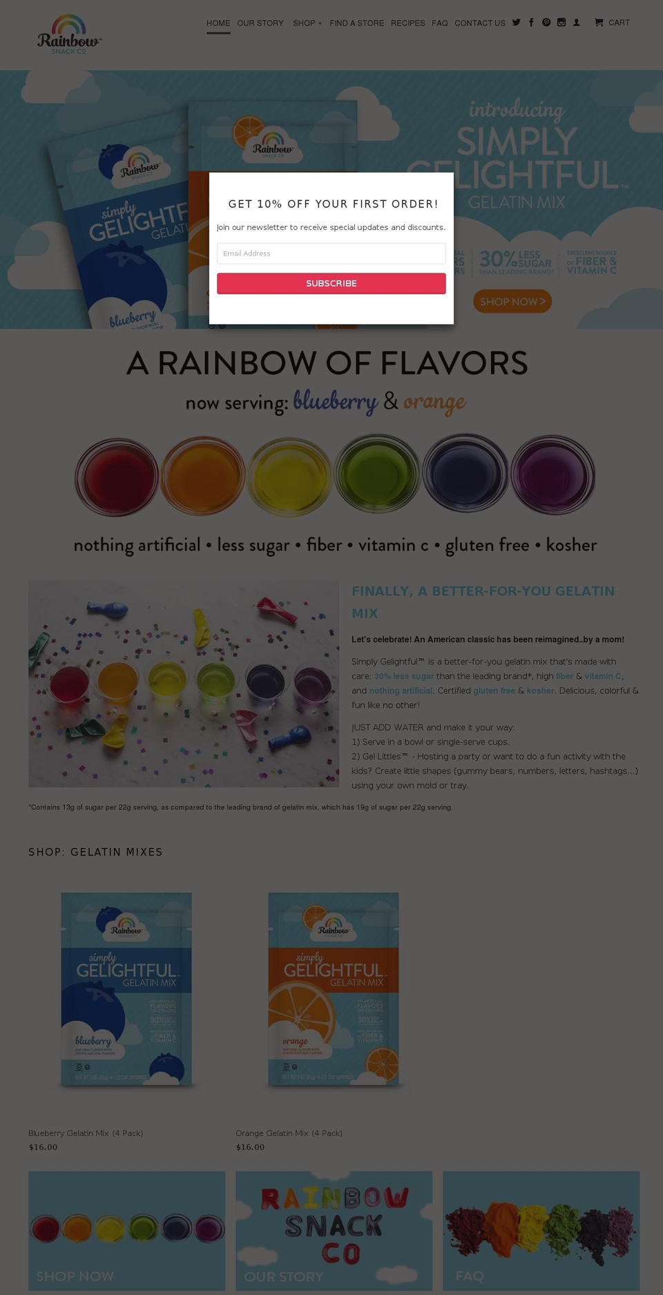 rainbowsnacks.com shopify website screenshot