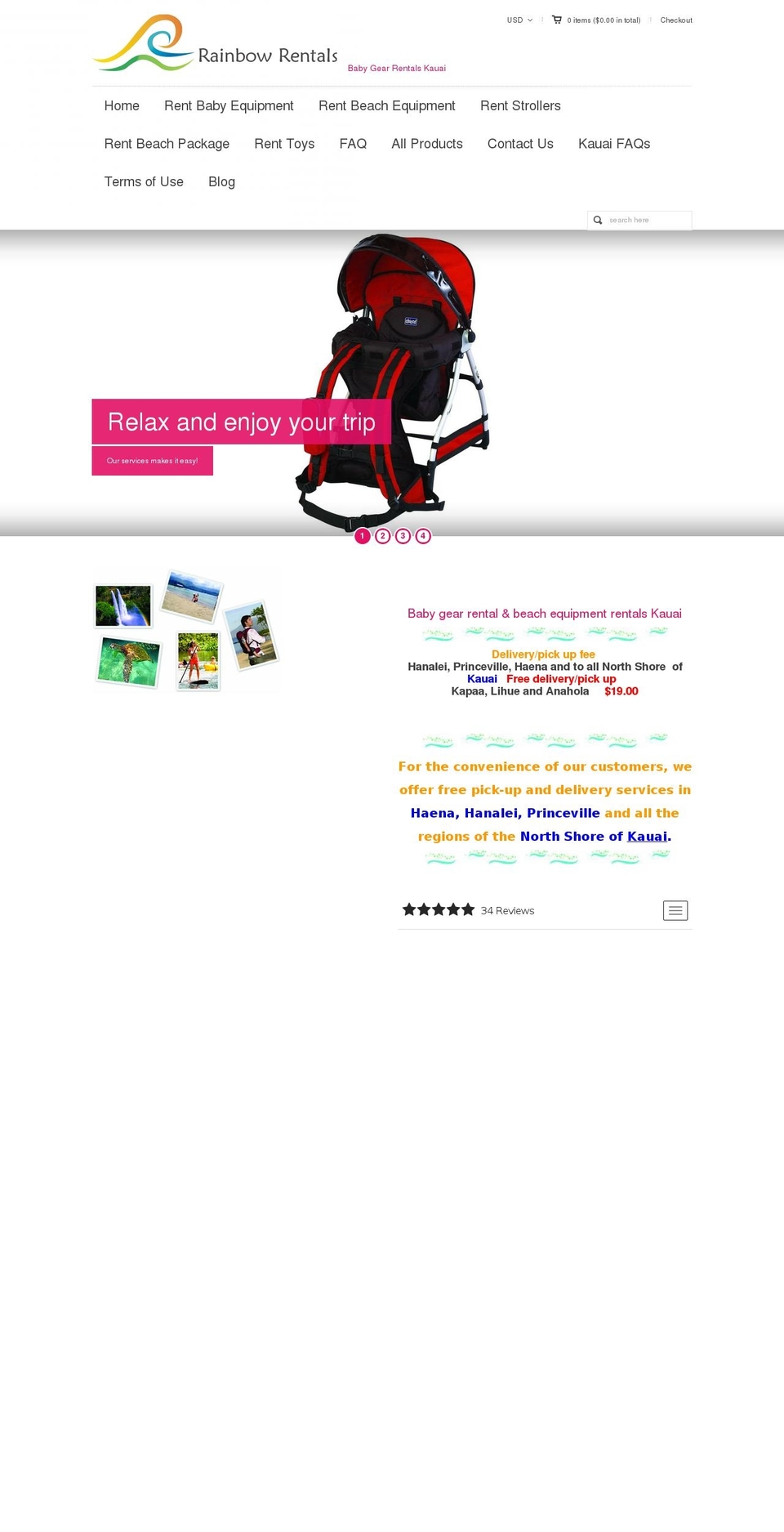 rainbowtravelhi.com shopify website screenshot