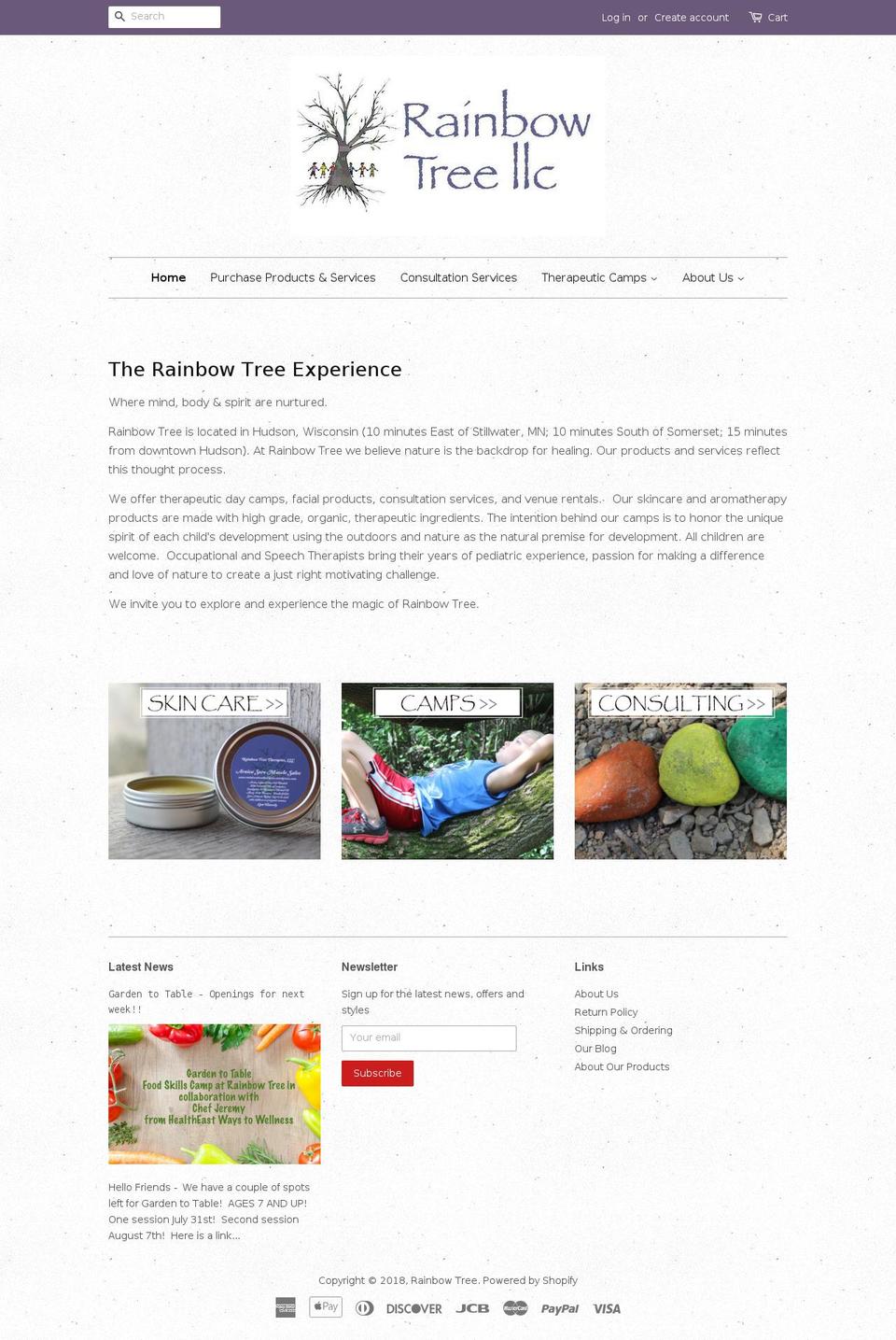 rainbowtreetherapies.com shopify website screenshot