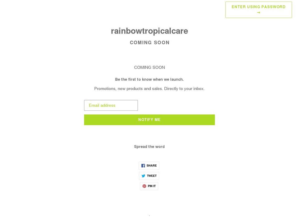 rainbowtropicalcare.com shopify website screenshot