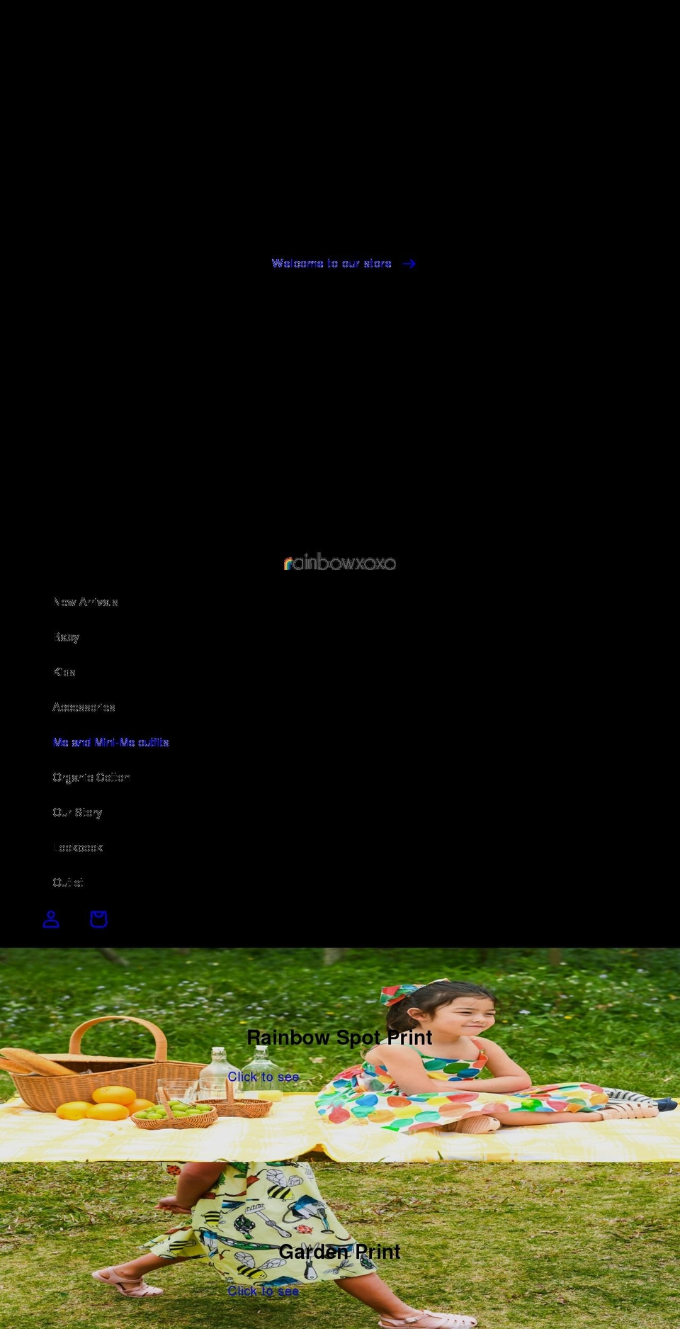 rainbowxoxo.com shopify website screenshot