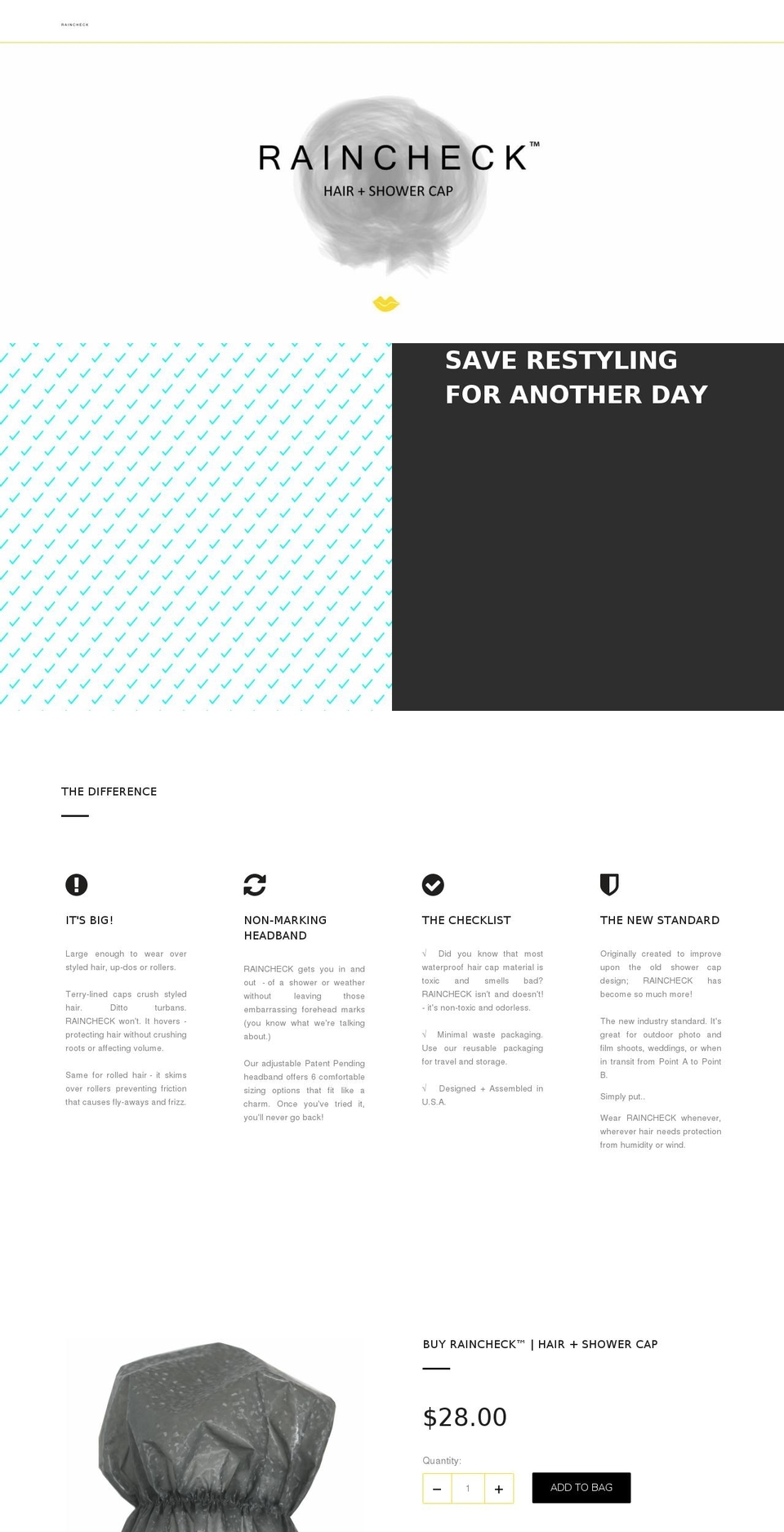 raincheckhair.com shopify website screenshot