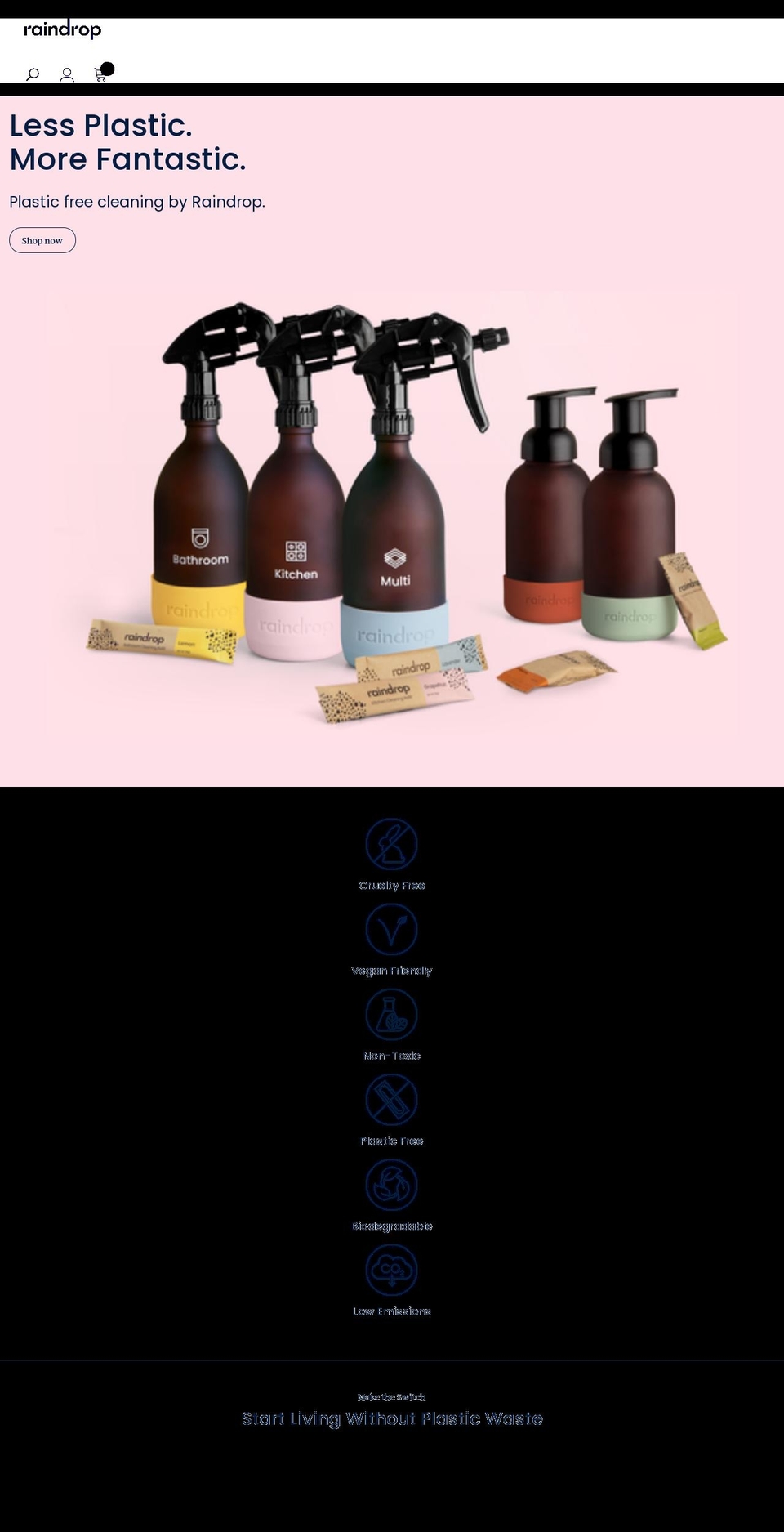 raindropclean.com shopify website screenshot