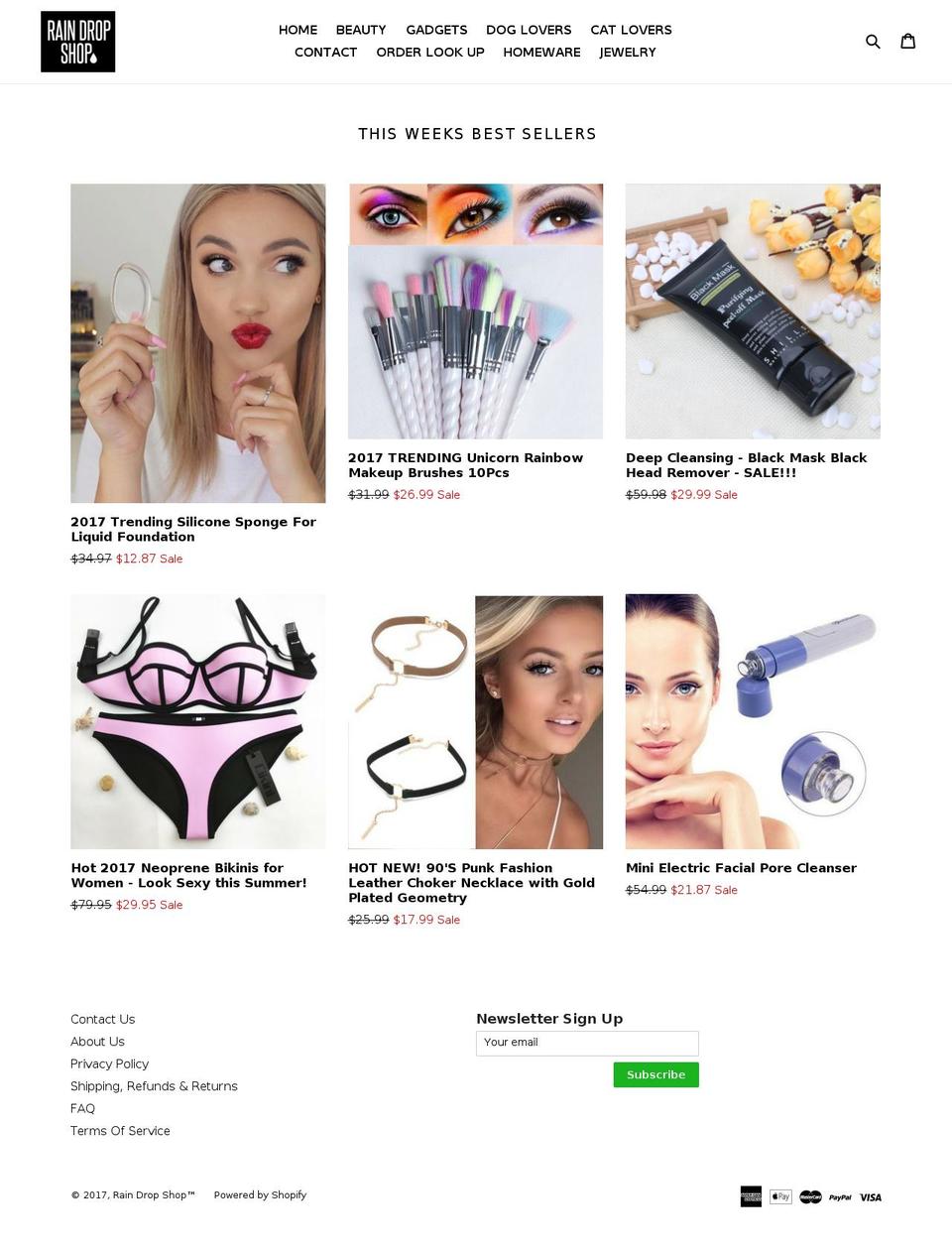 raindropshop.com shopify website screenshot