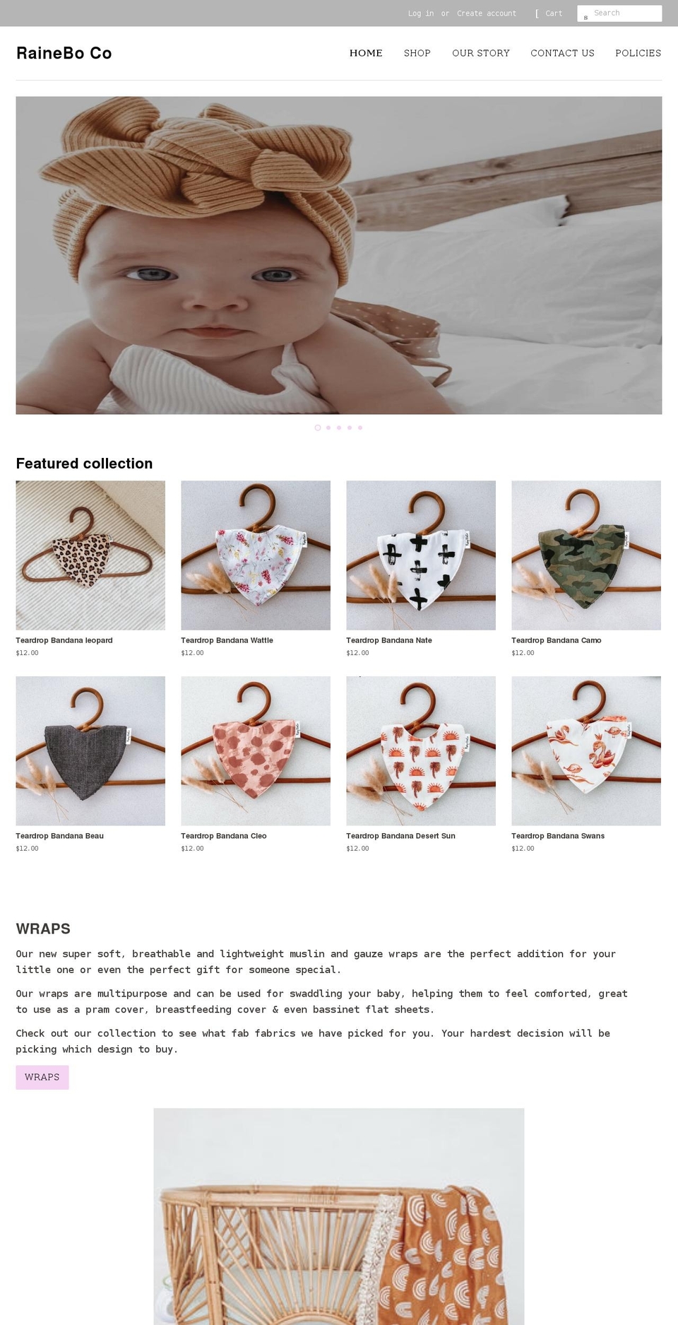 raineboco.com.au shopify website screenshot