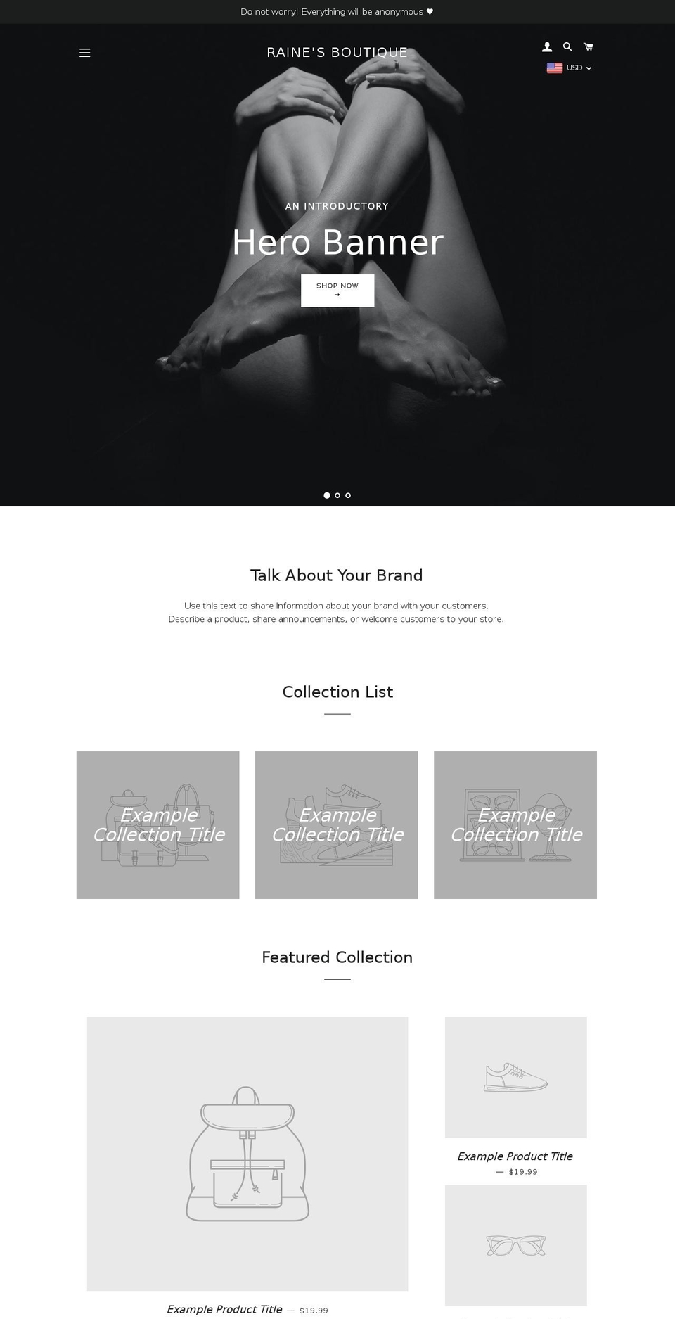 rainesboutique.com — Shopify storefront screenshot