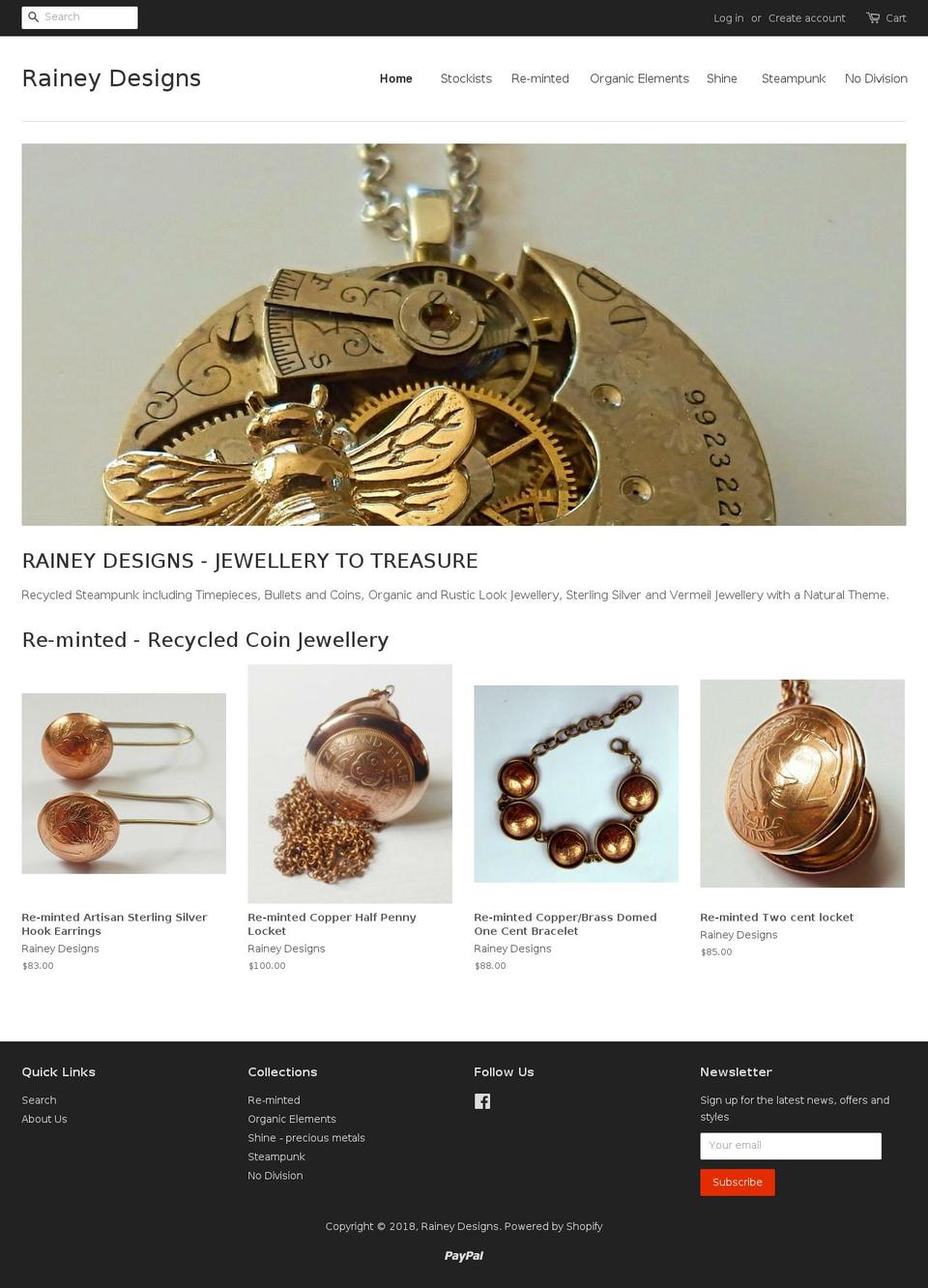 rainey-designs.com — Shopify storefront screenshot