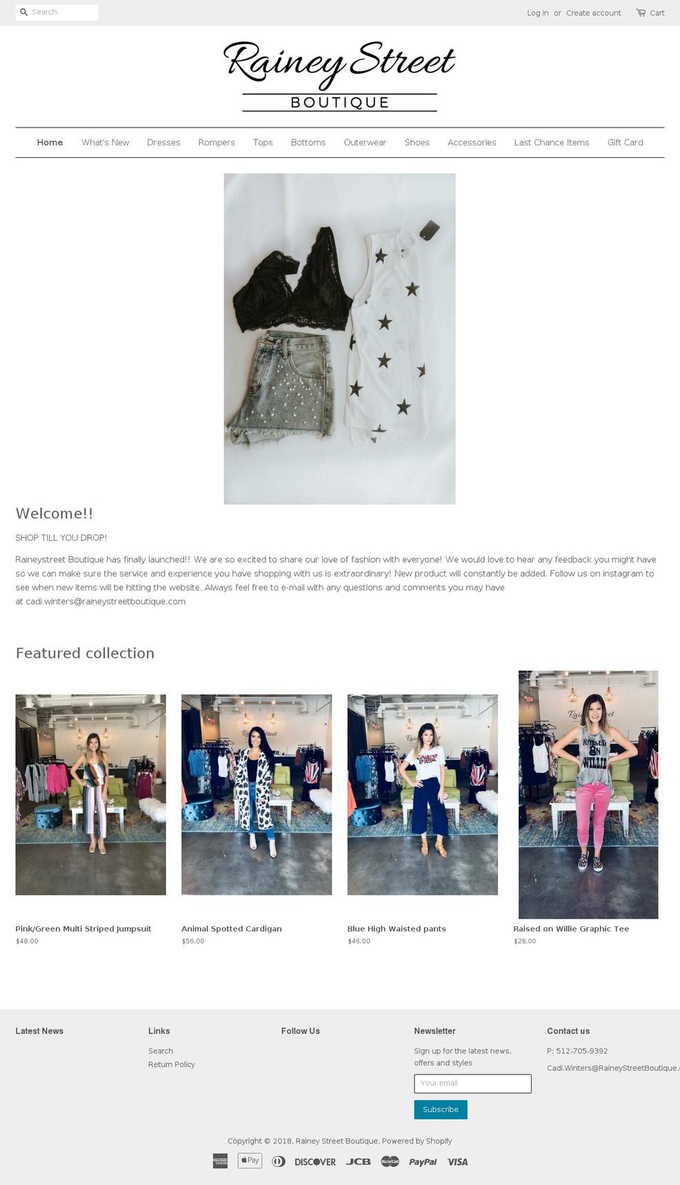 raineystreetboutique.com — Shopify storefront screenshot