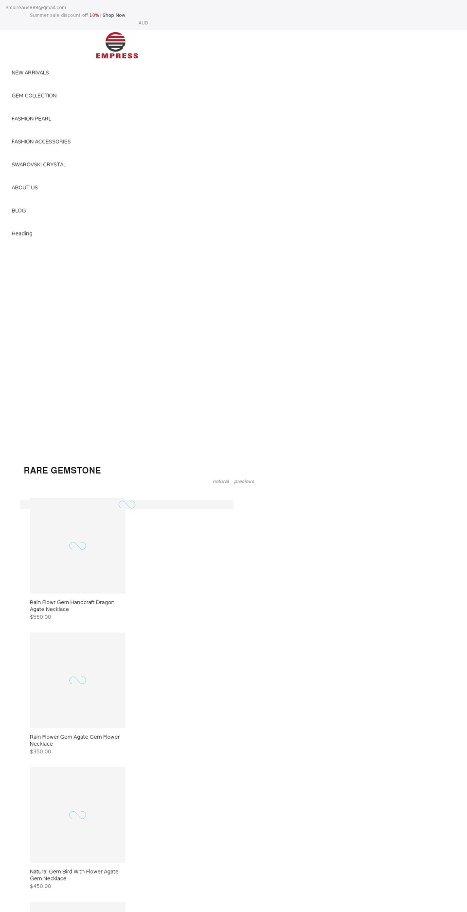 rainflowergem.com shopify website screenshot