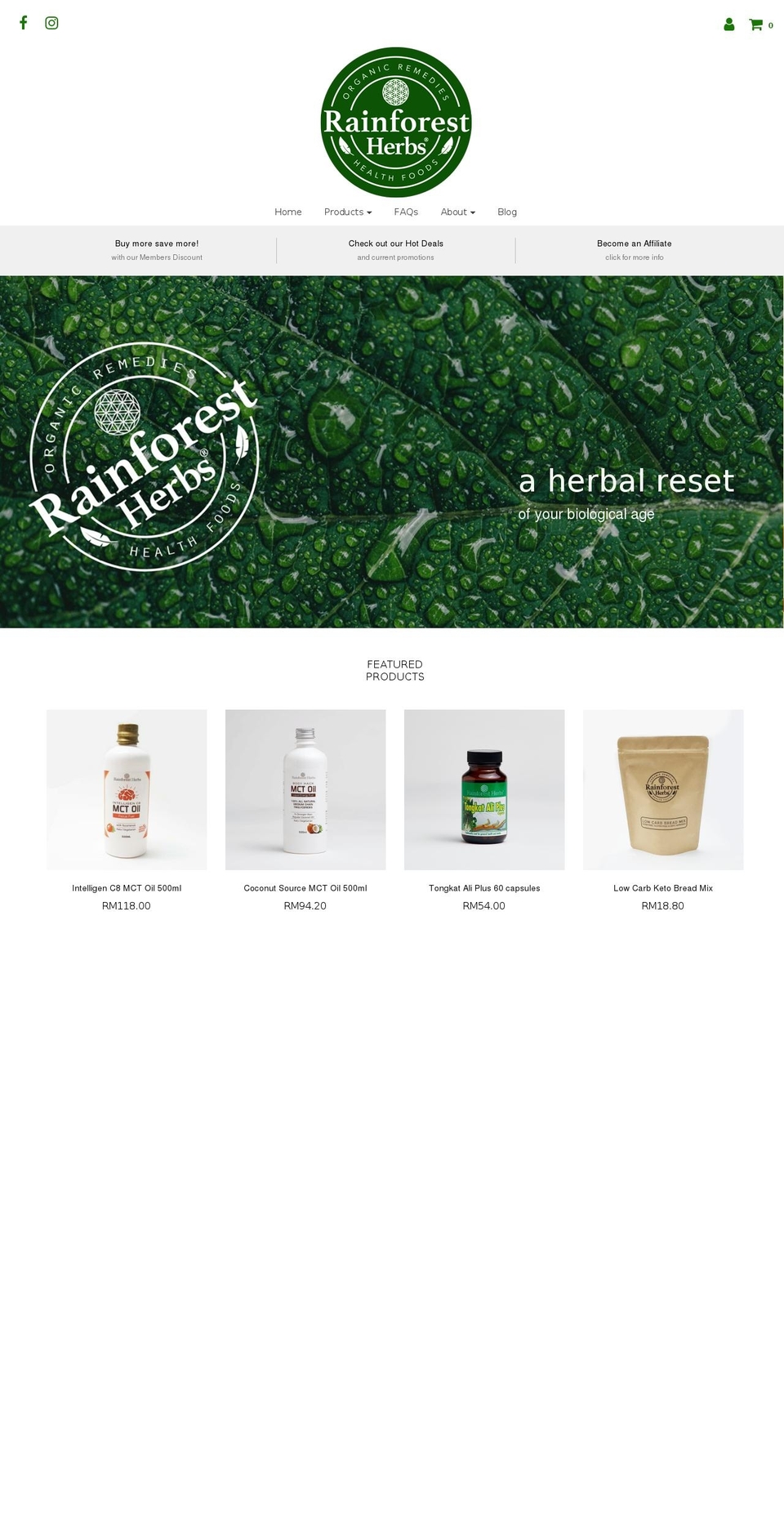 rainforest-herbs.com — Shopify storefront screenshot