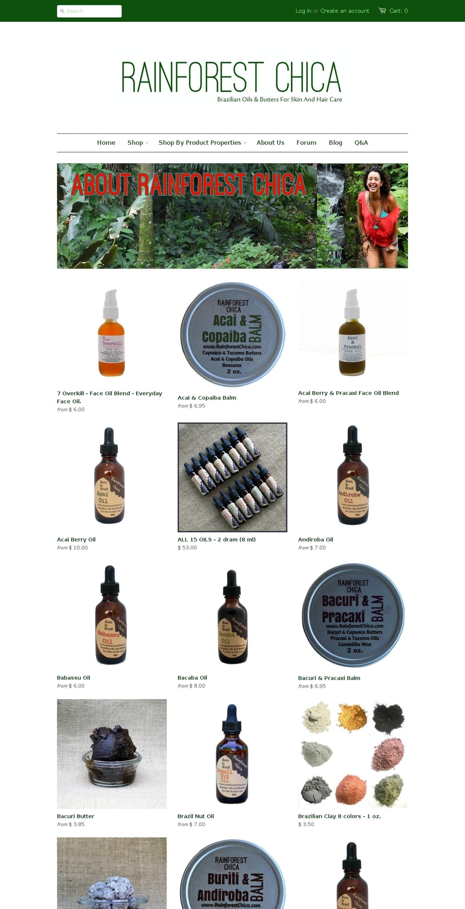 rainforestchica.com shopify website screenshot