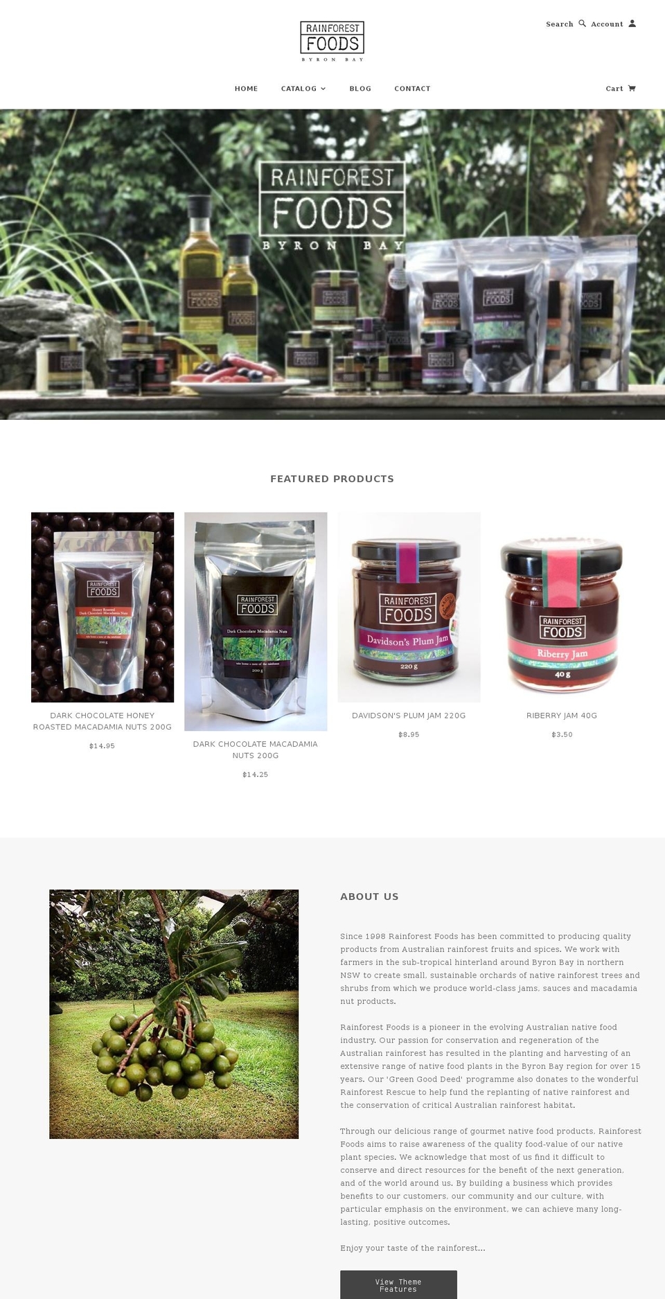 rainforestfoods.com.au shopify website screenshot