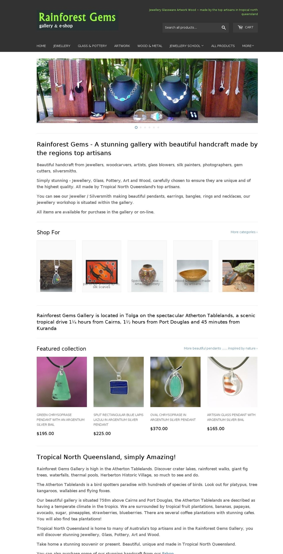 rainforestgems.com.au shopify website screenshot