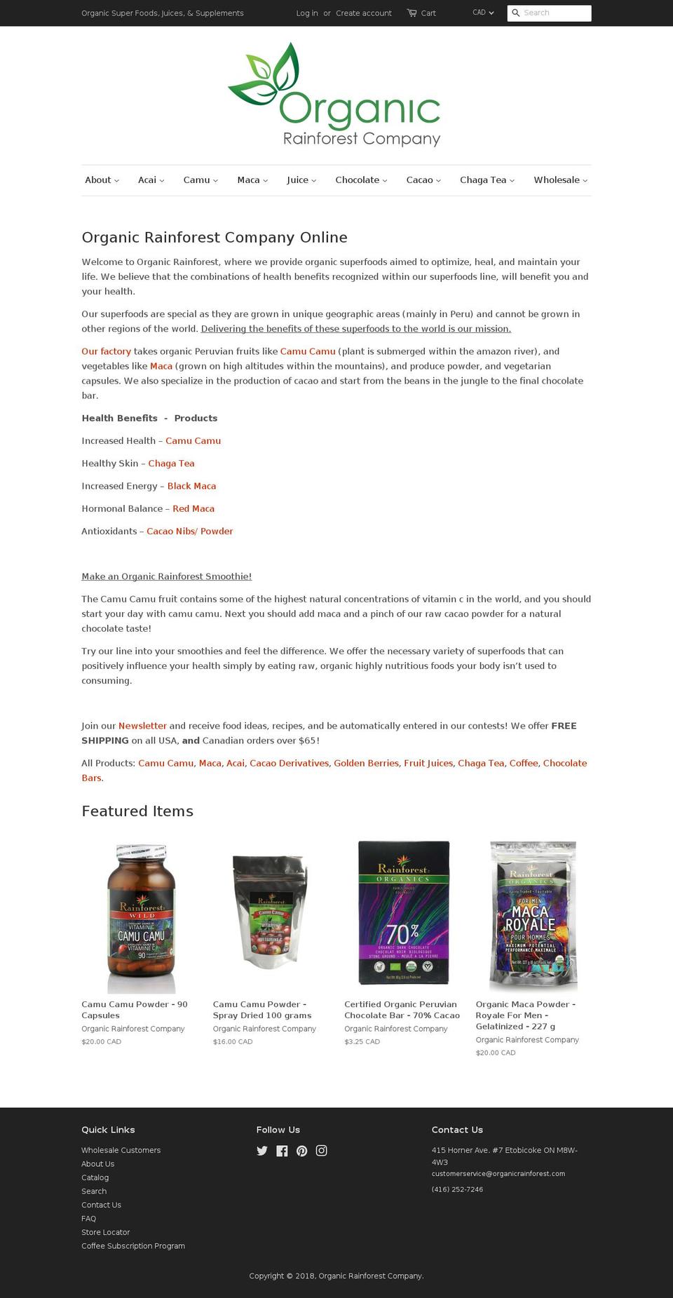 rainforestproduct.com — Shopify storefront screenshot