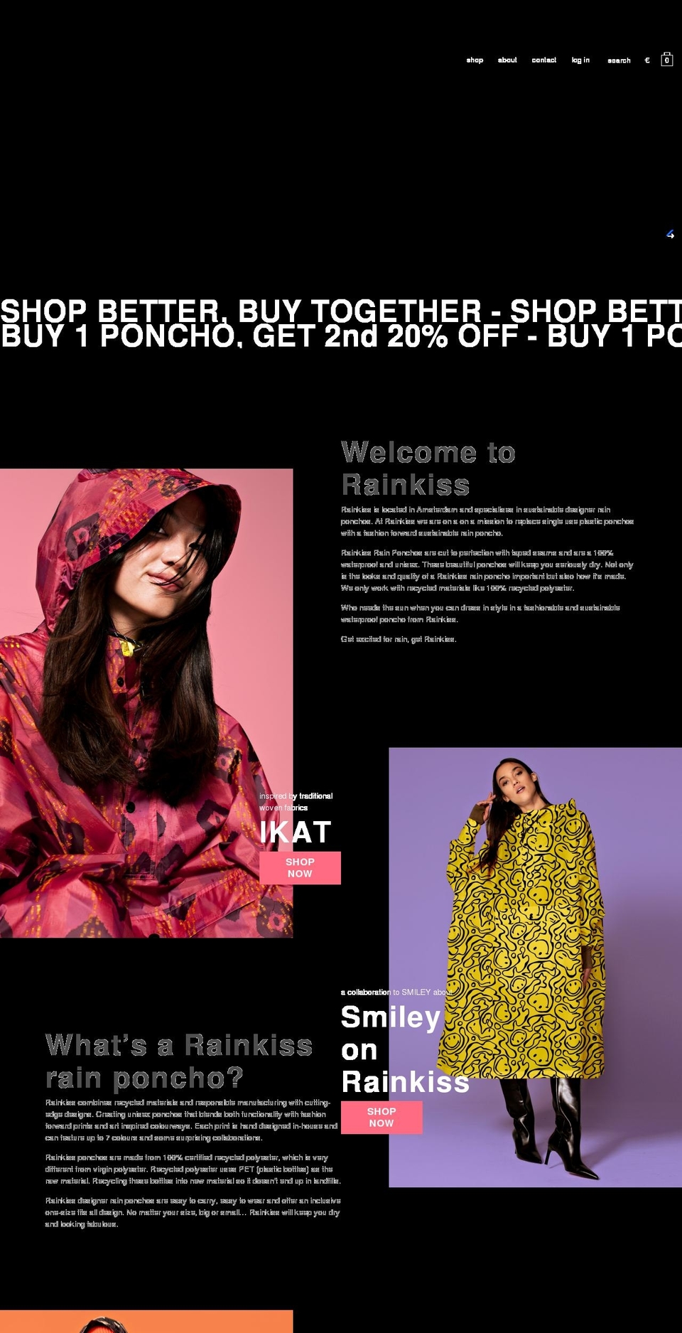 rainkiss.com shopify website screenshot