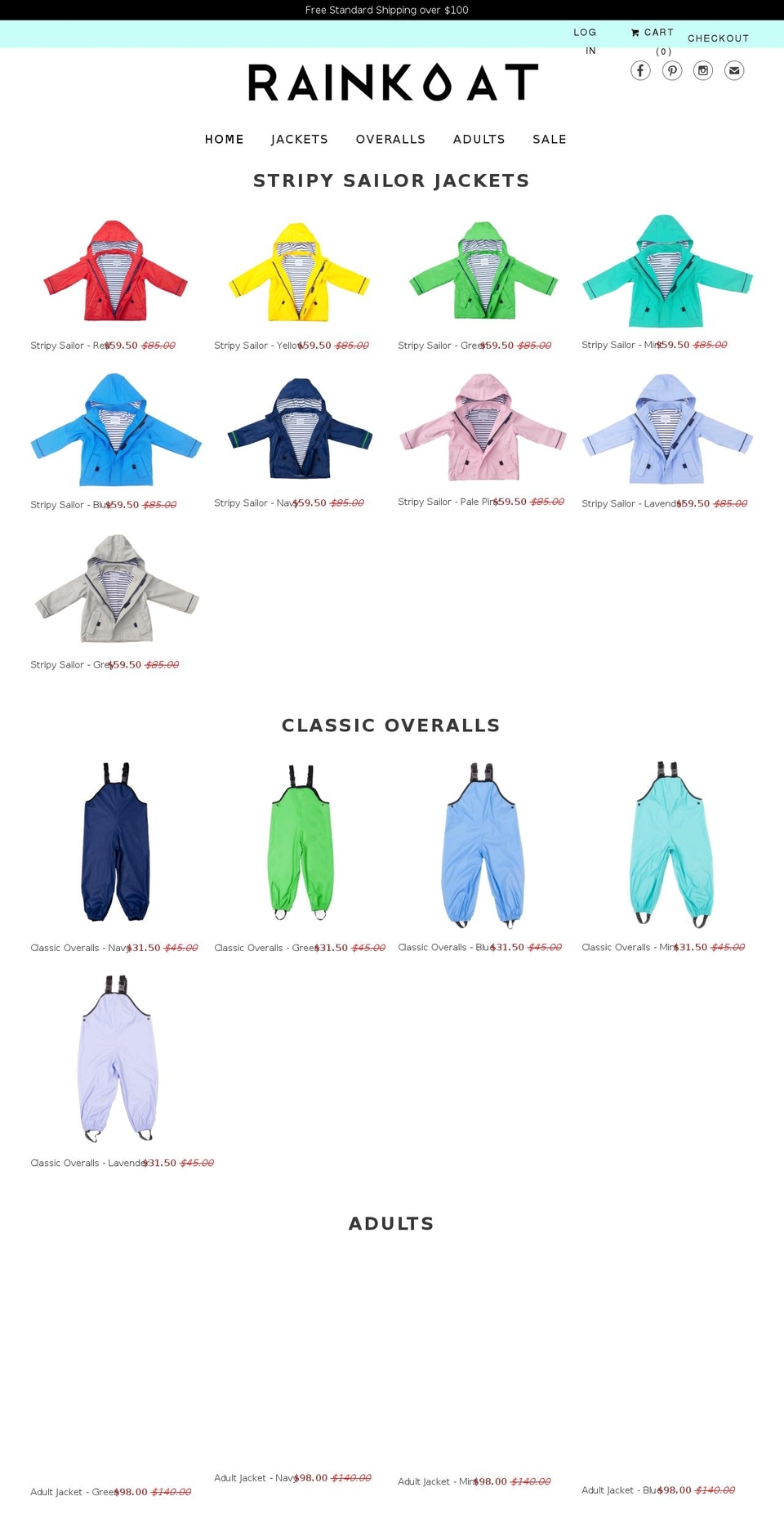 rainkoat.com — Shopify storefront screenshot