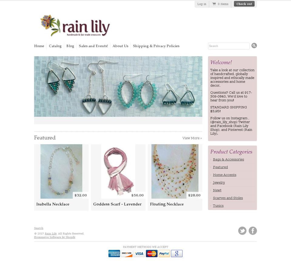 Editions Shopify theme site example rainlilyshop.com