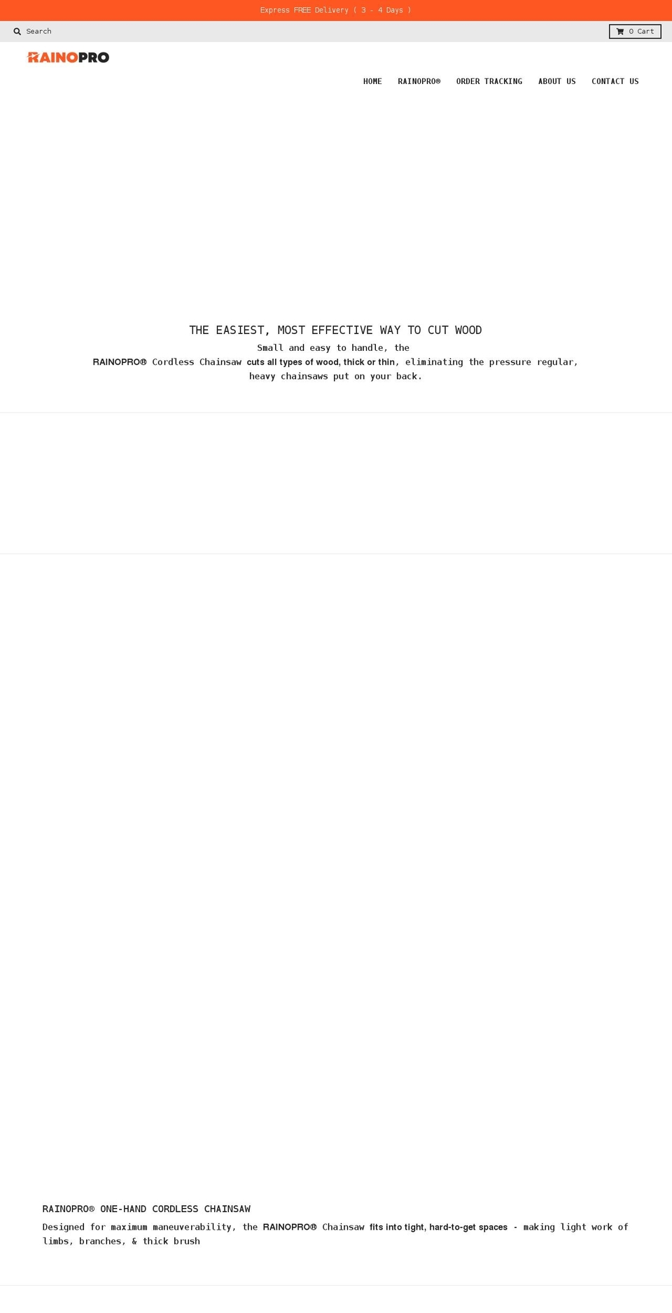 rainopro.com shopify website screenshot