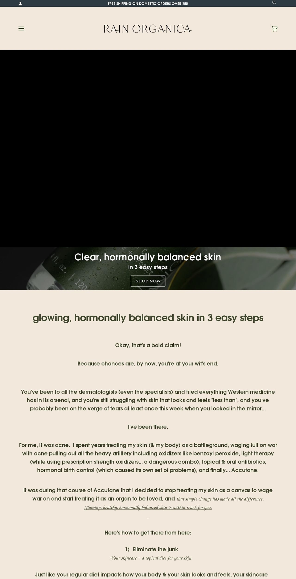 rainorganica.com shopify website screenshot
