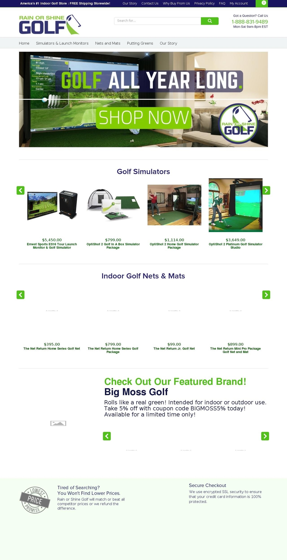 rainorshinegolf.com shopify website screenshot