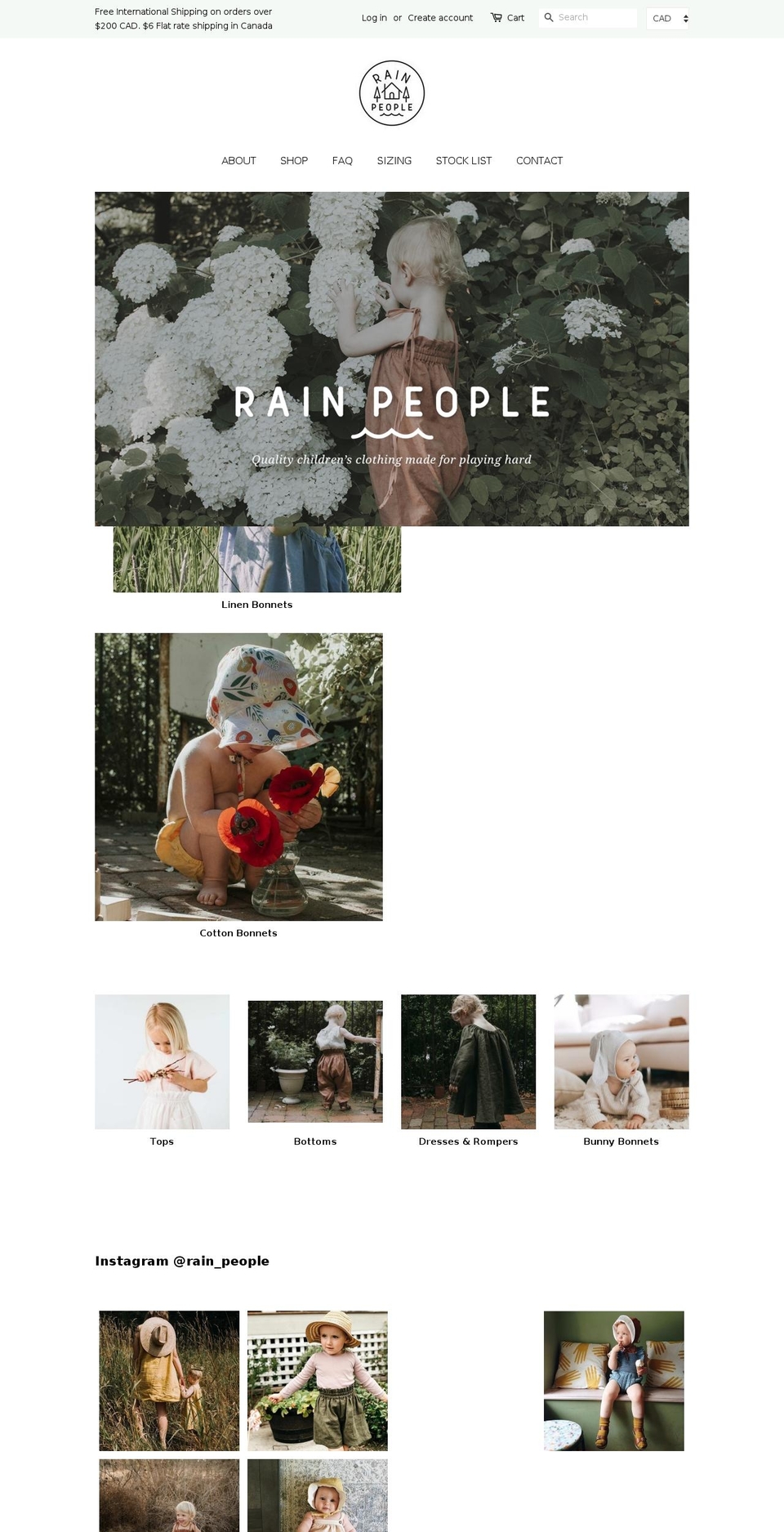 rainpeople.ca shopify website screenshot