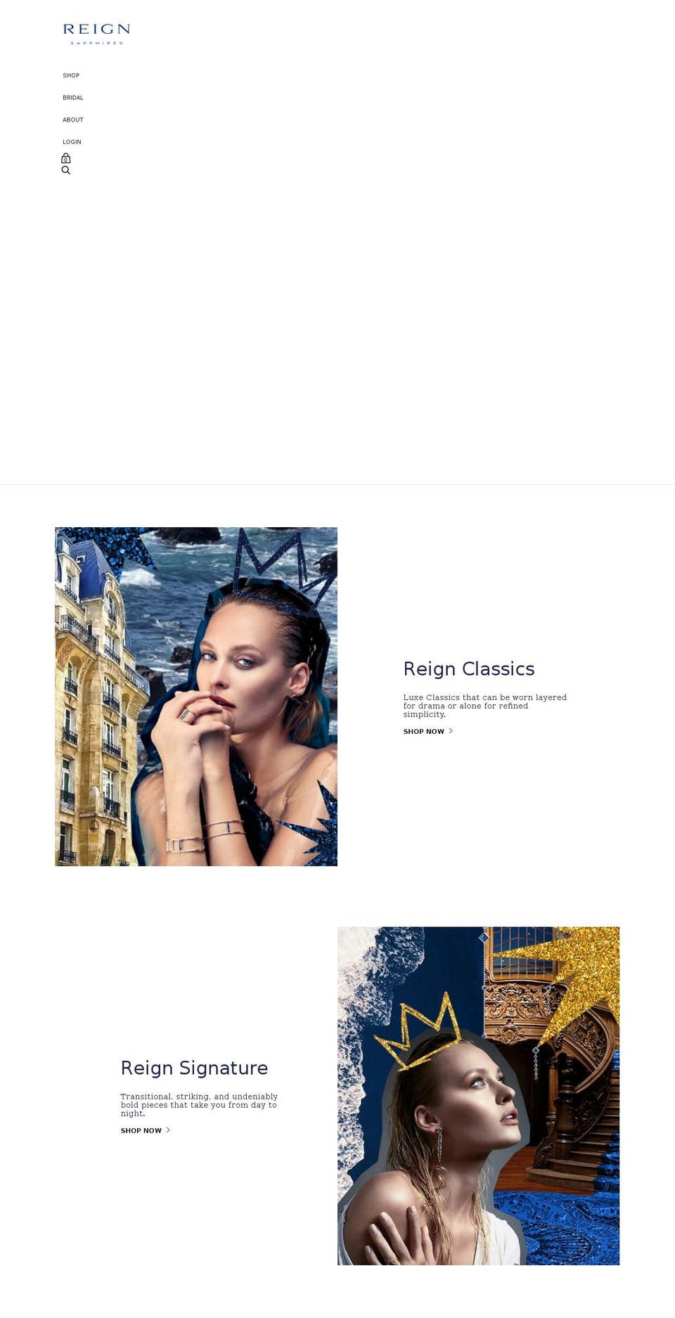 rainsapphires.com — Shopify storefront screenshot
