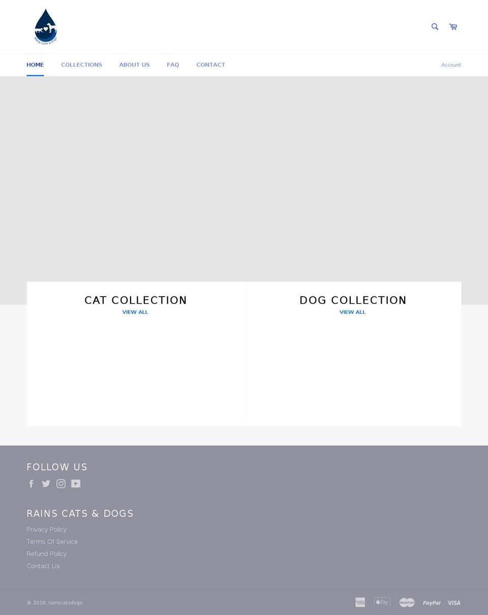 rainscatsdogs.com — Shopify storefront screenshot