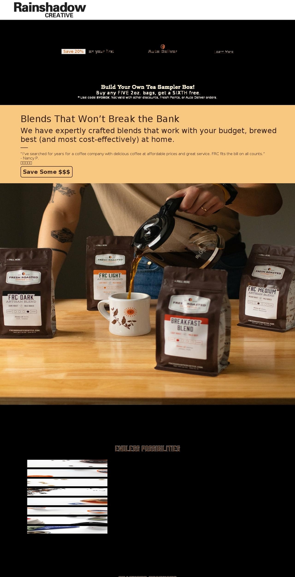 FRC - RAW  OrderGroove Shopify theme site example rainshadowcreative.com