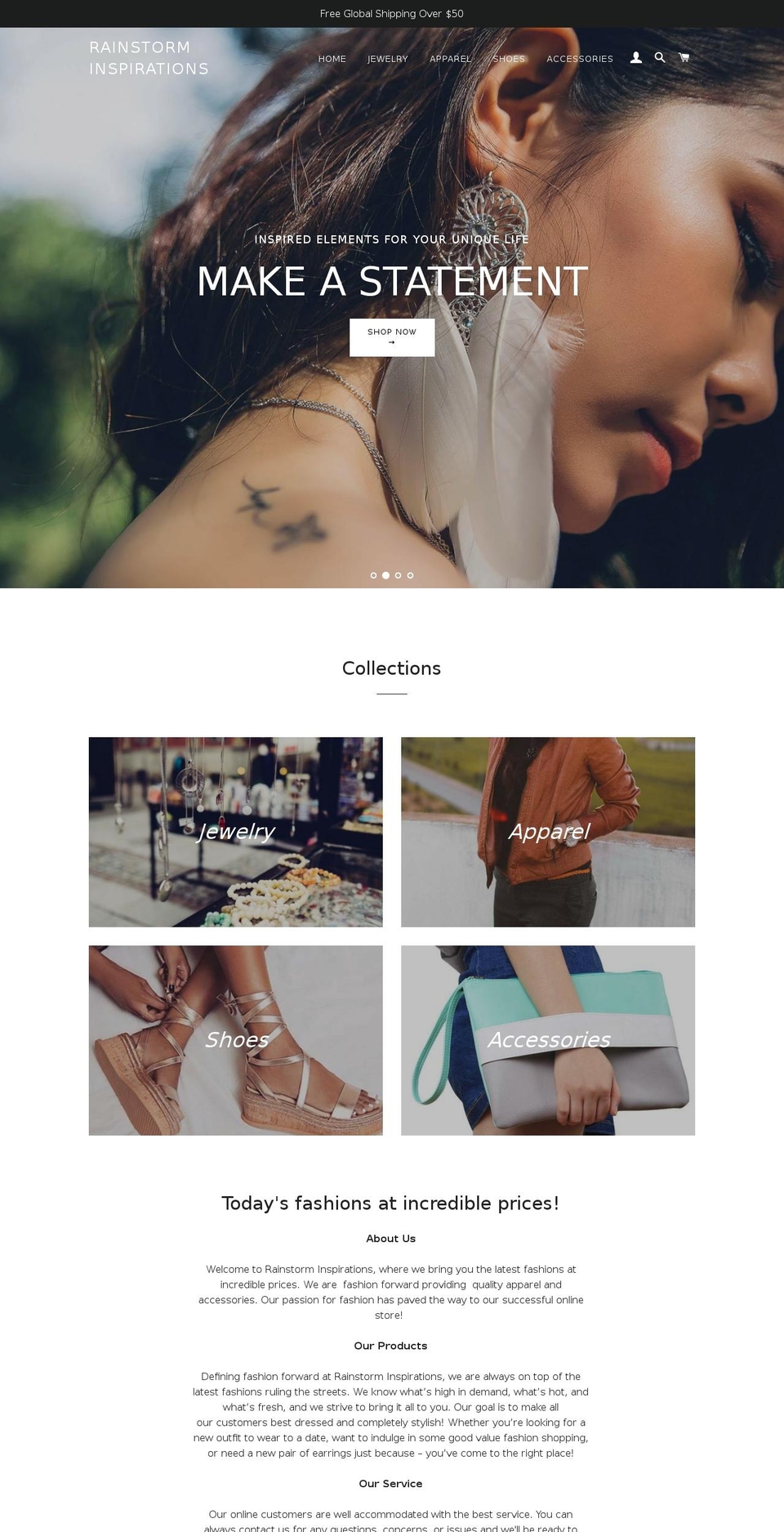 rainstorminspirations.com — Shopify storefront screenshot