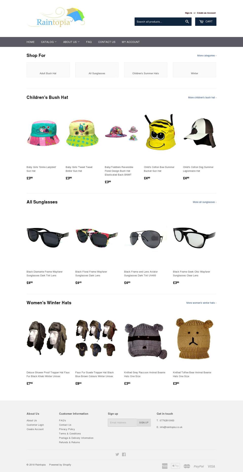 raintopia.com — Shopify storefront screenshot