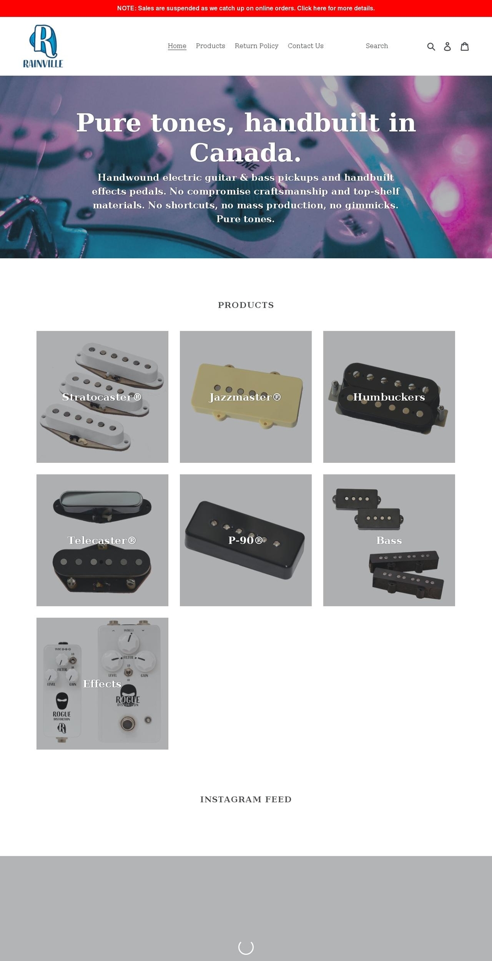 rainvilleaudio.com shopify website screenshot
