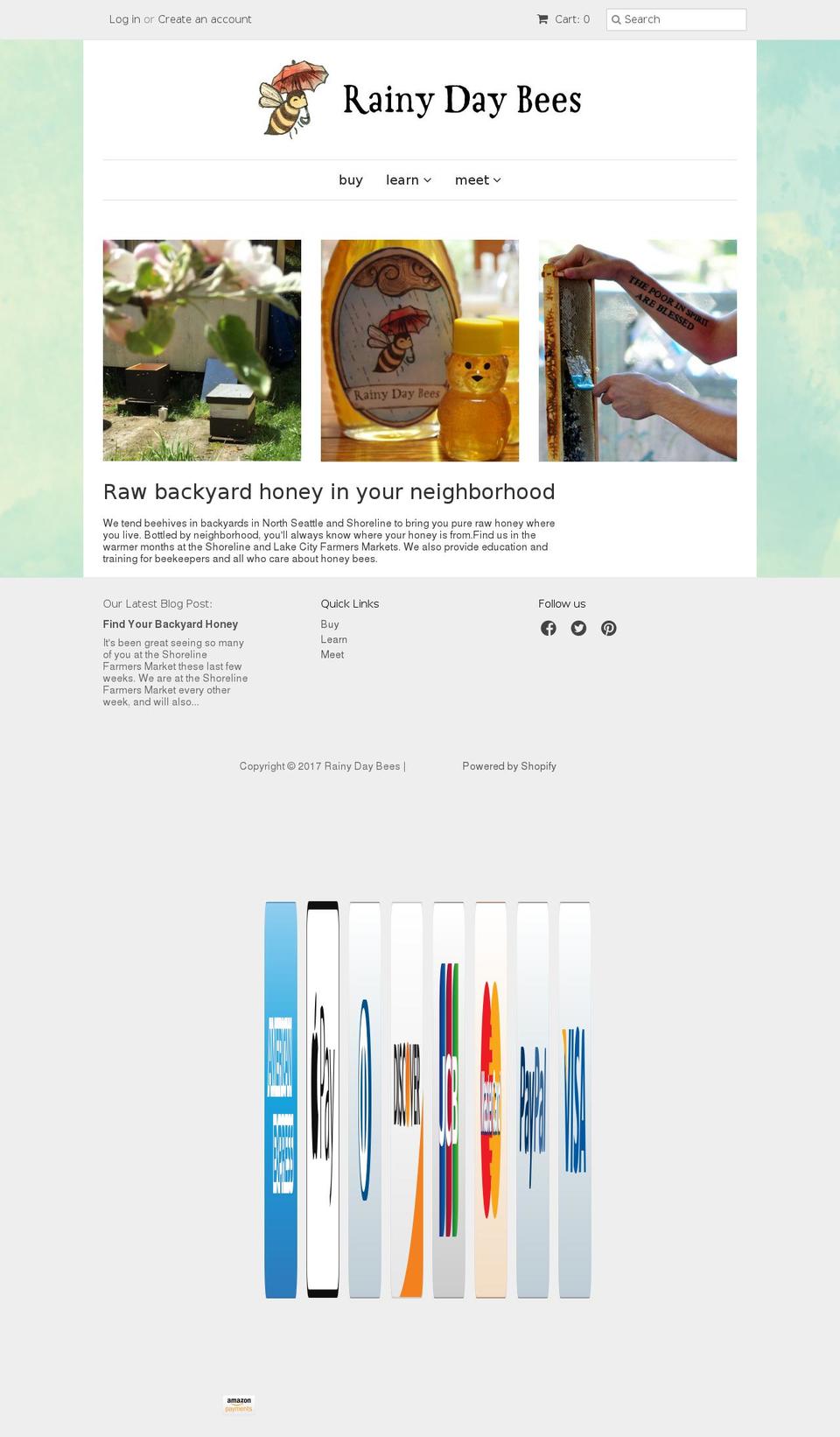 Story Shopify theme site example rainydaybees.com