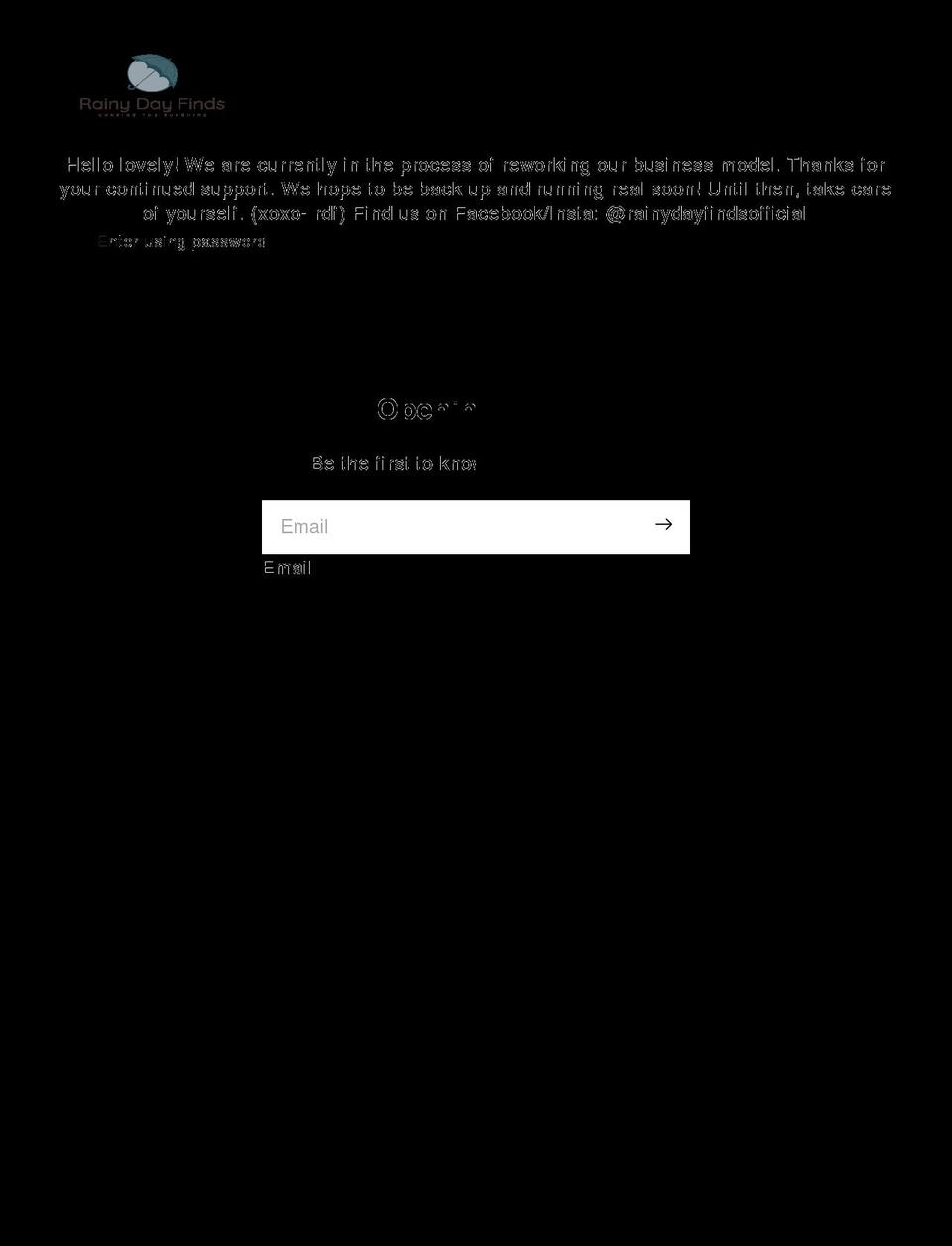 rainydayfinds.com shopify website screenshot