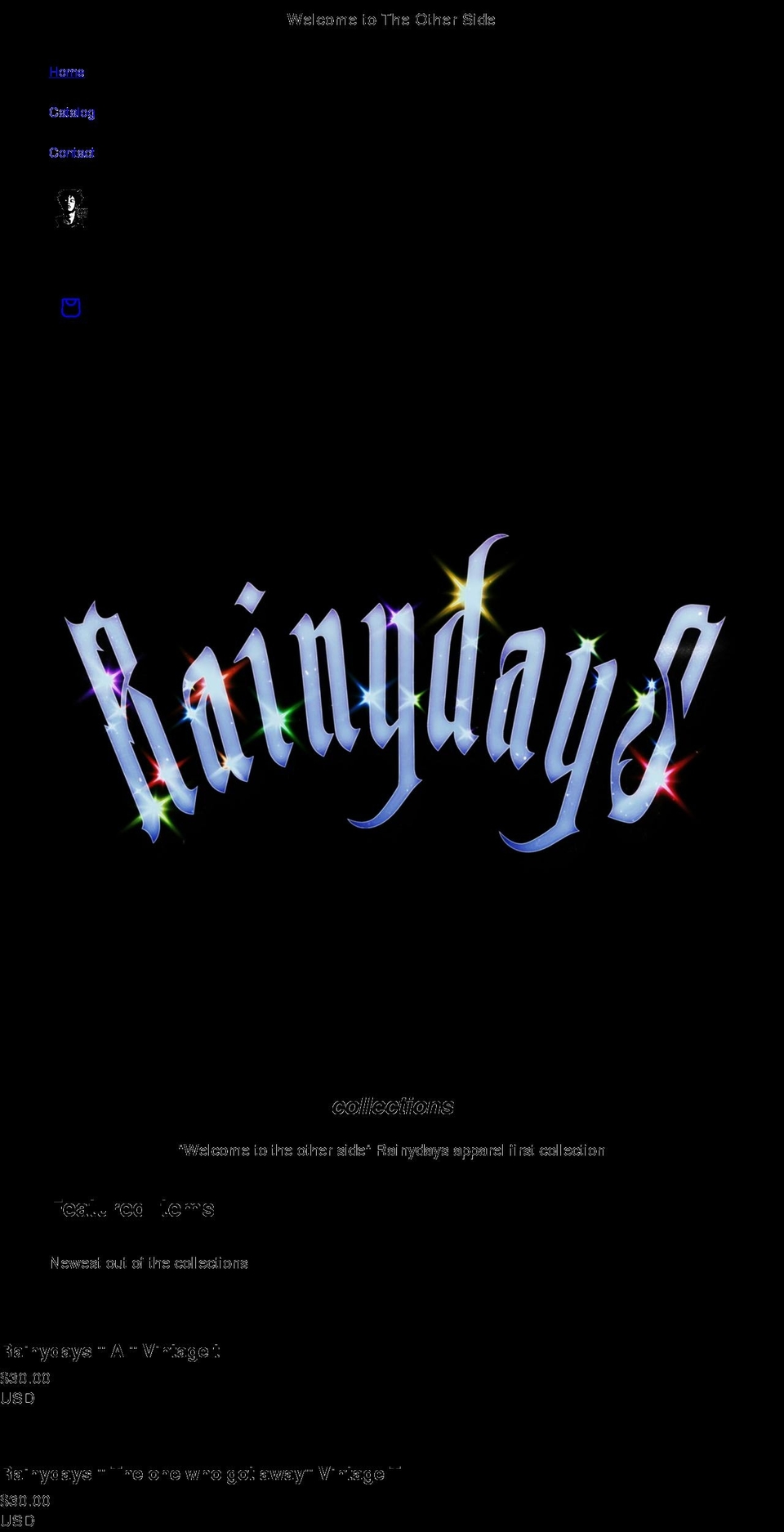 rainydaysapparel.com shopify website screenshot