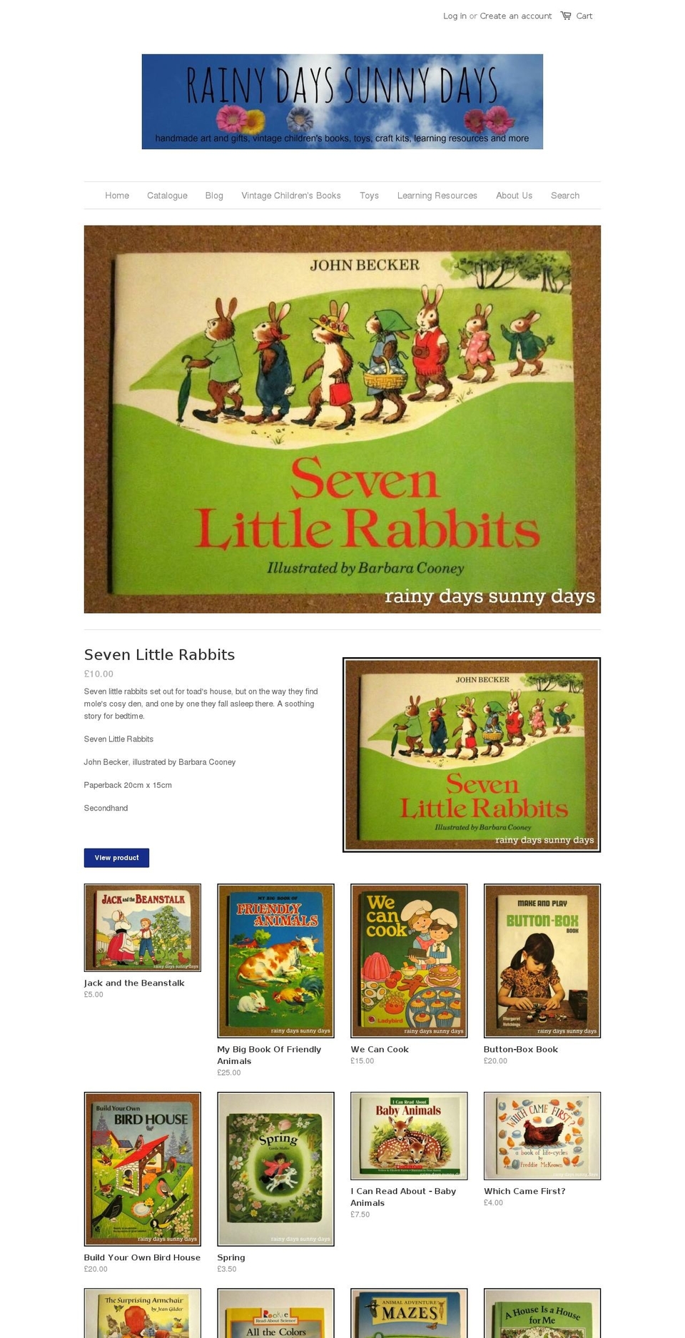 rainydayssunnydays.com — Shopify storefront screenshot