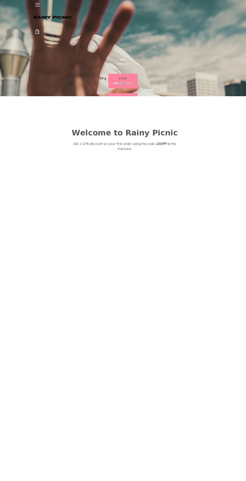 rainypicnic.com — Shopify storefront screenshot