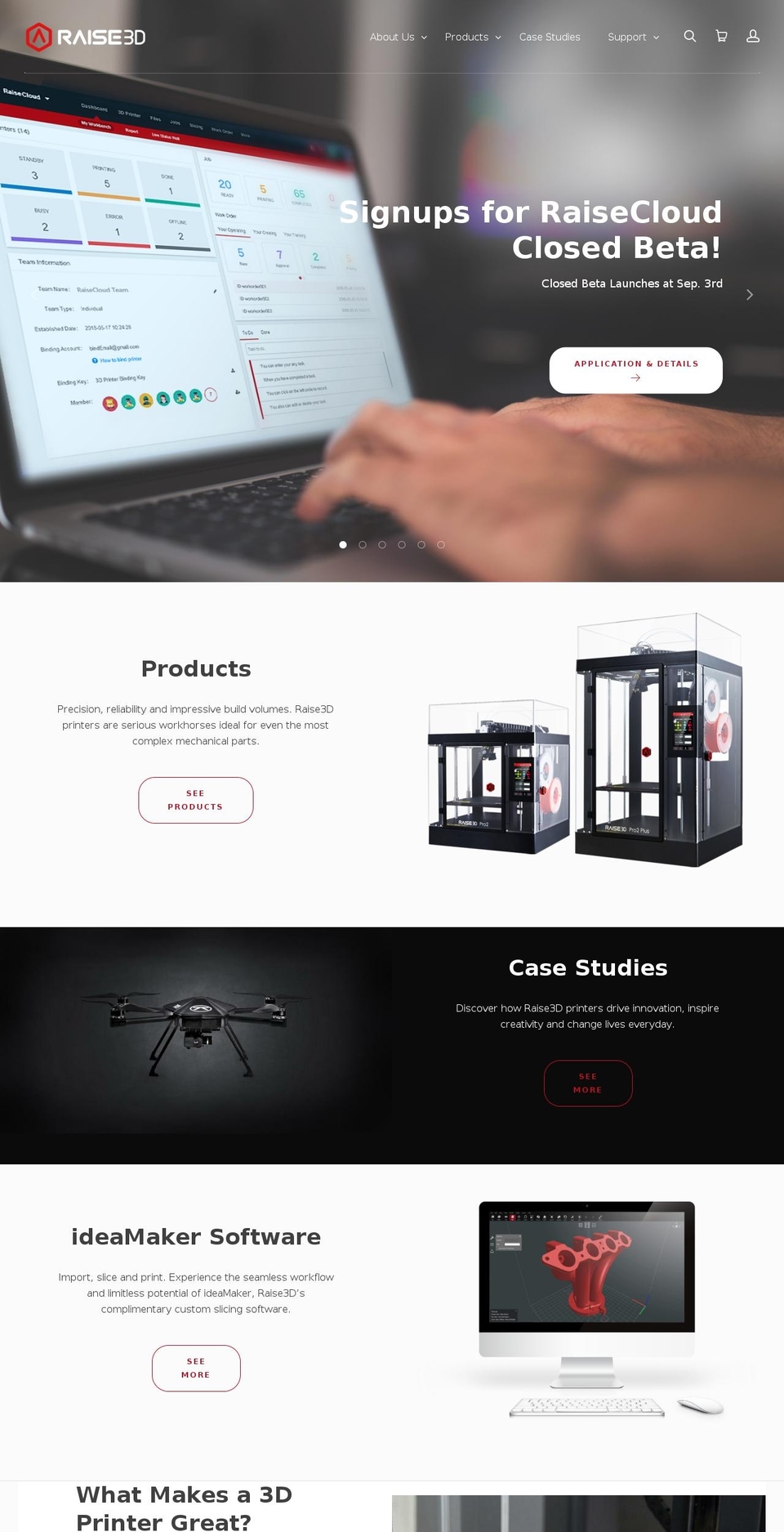 raise3d.xyz shopify website screenshot