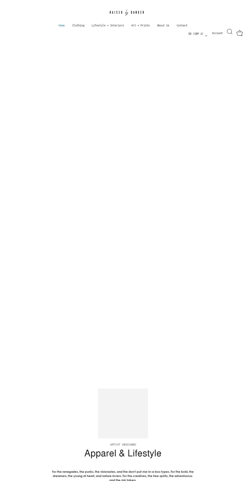 raisedbydanger.com shopify website screenshot