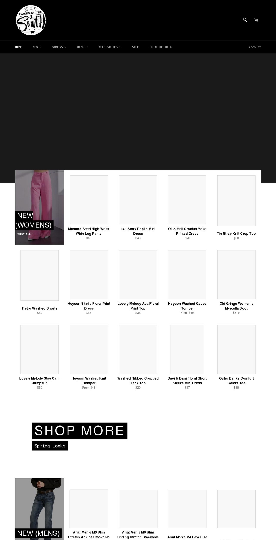 raisedbythesouth.com shopify website screenshot