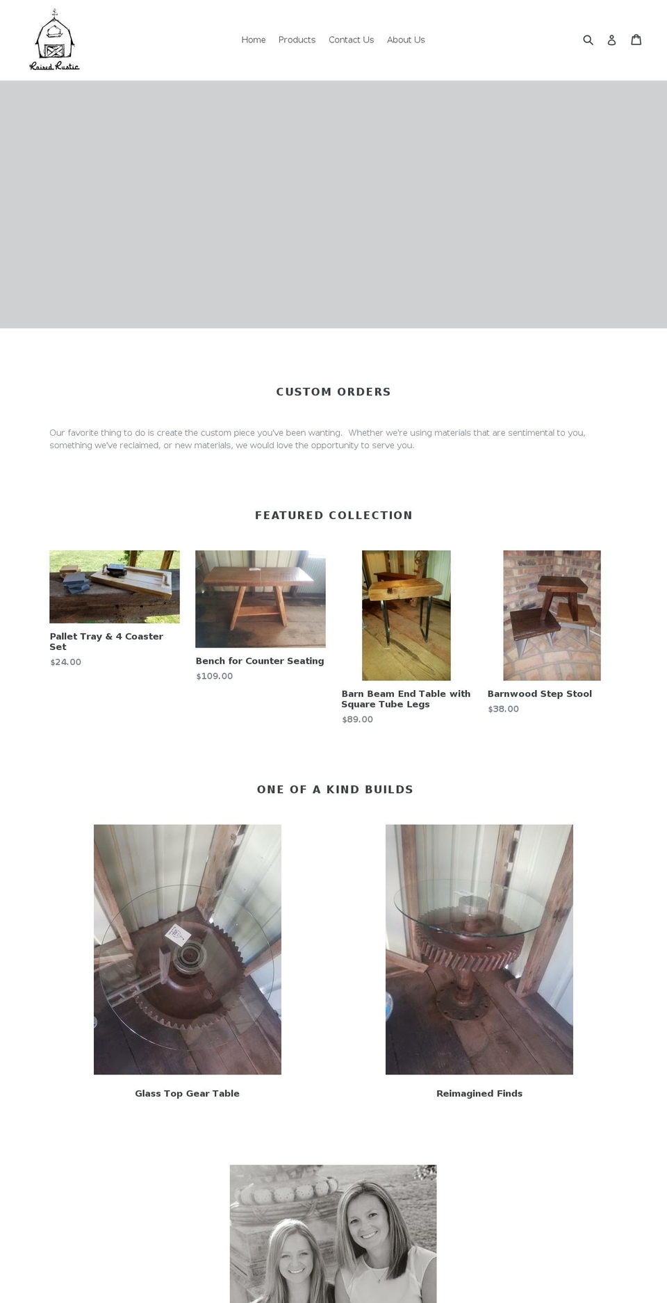 raisedrustic.com — Shopify storefront screenshot