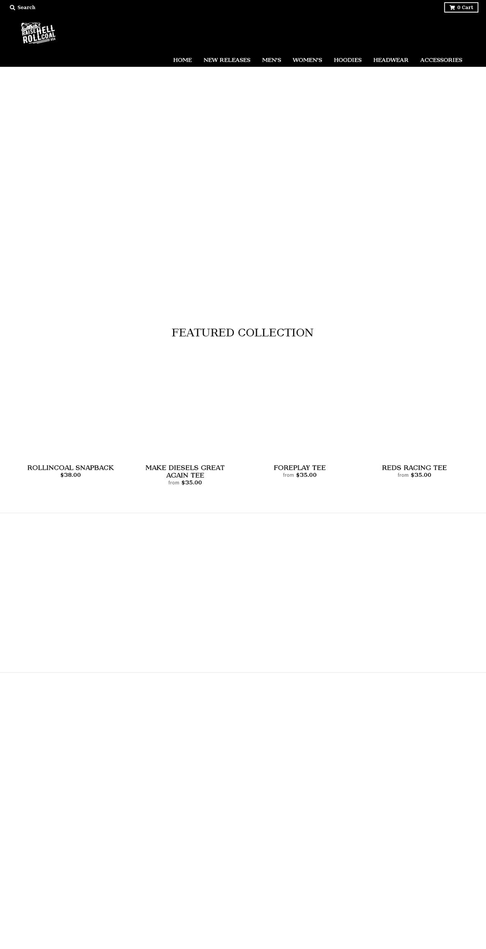 raisehellrollcoal.com shopify website screenshot