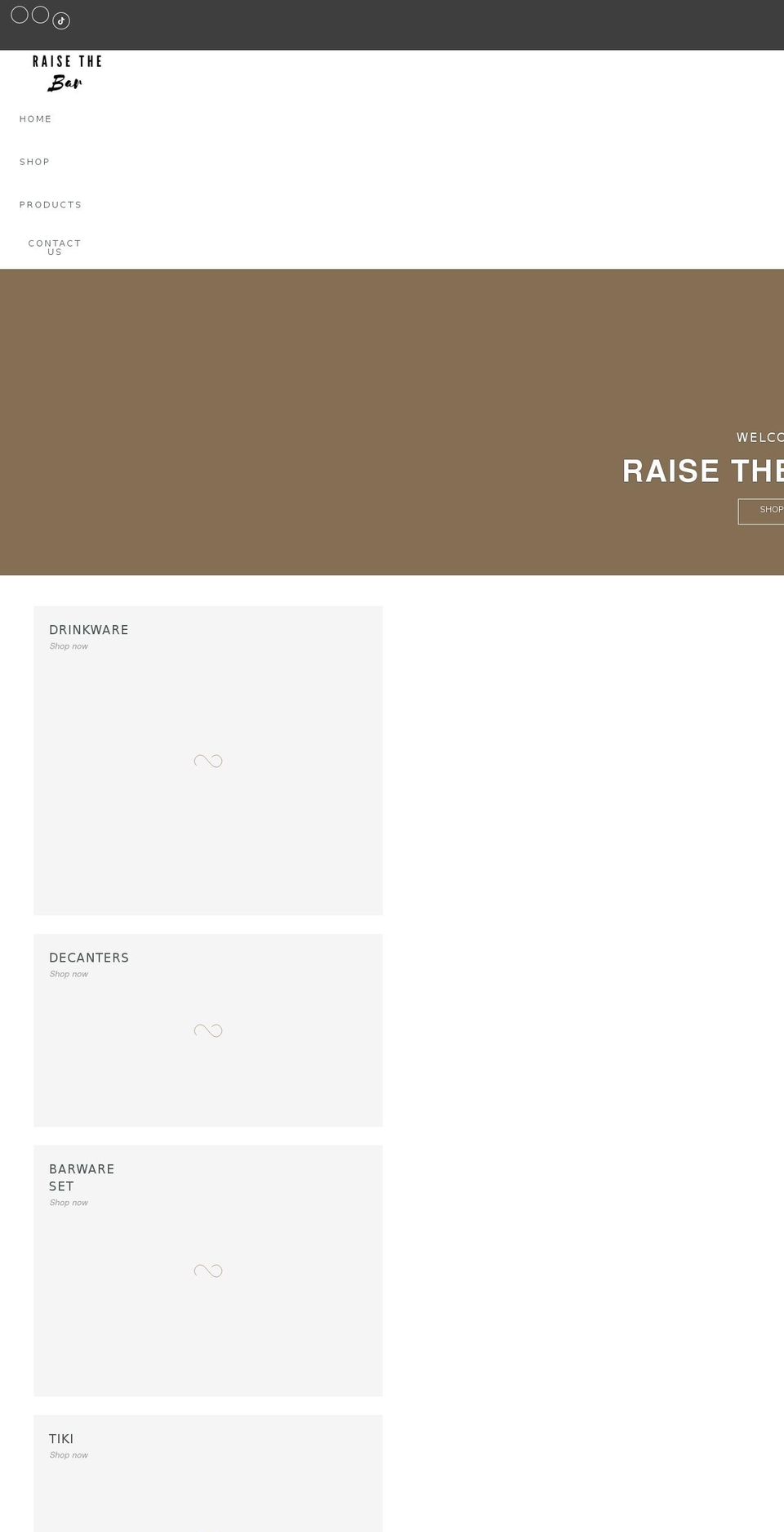 raisethebarlux.com shopify website screenshot
