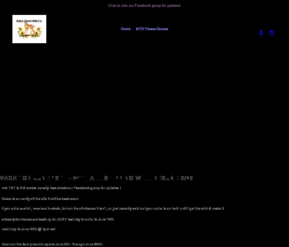 raisethemwildco.com shopify website screenshot