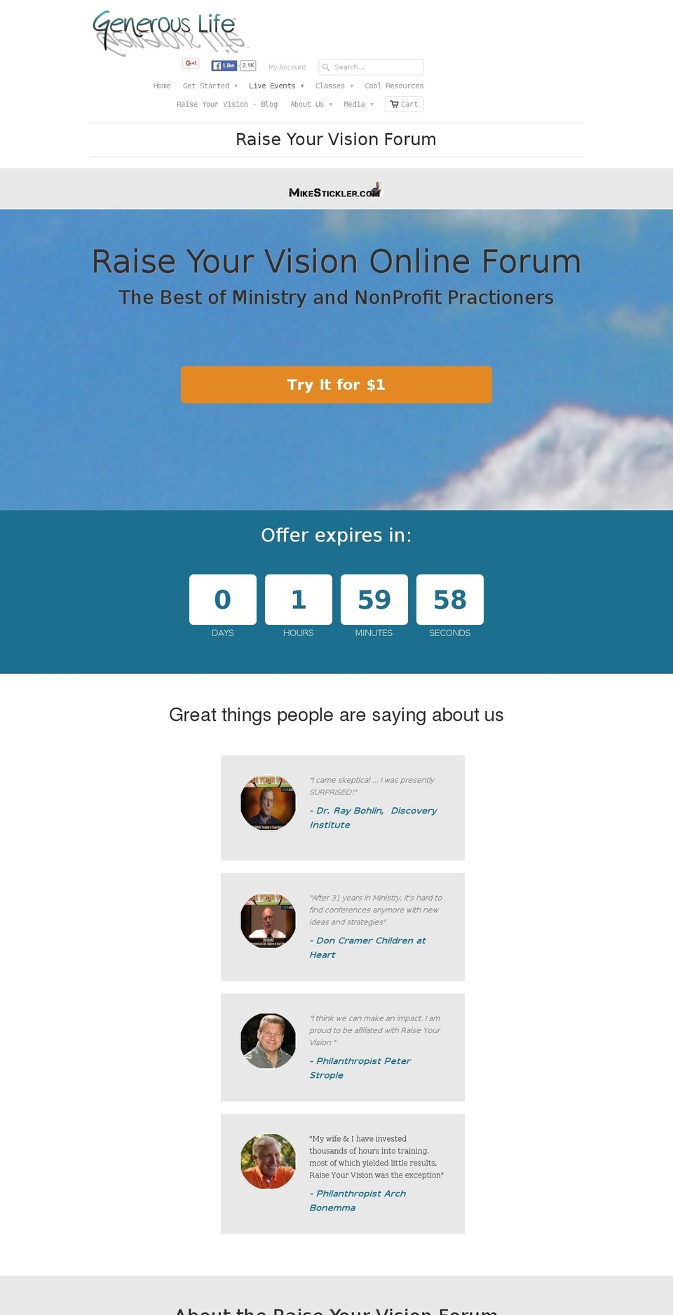raiseyourvision.com shopify website screenshot