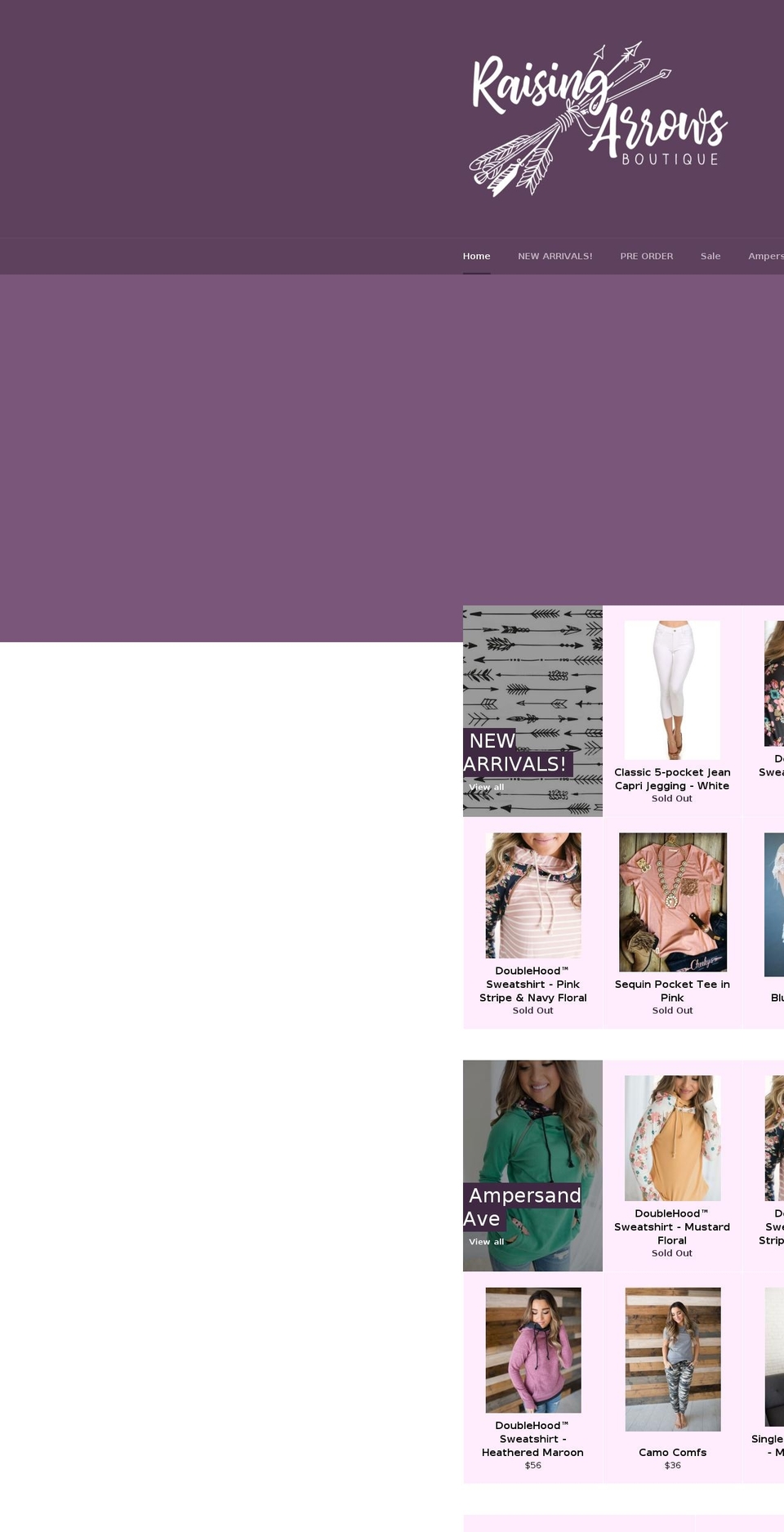 raising4arrows.com — Shopify storefront screenshot