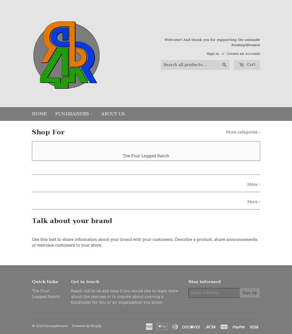 raising4reason.com — Shopify storefront screenshot