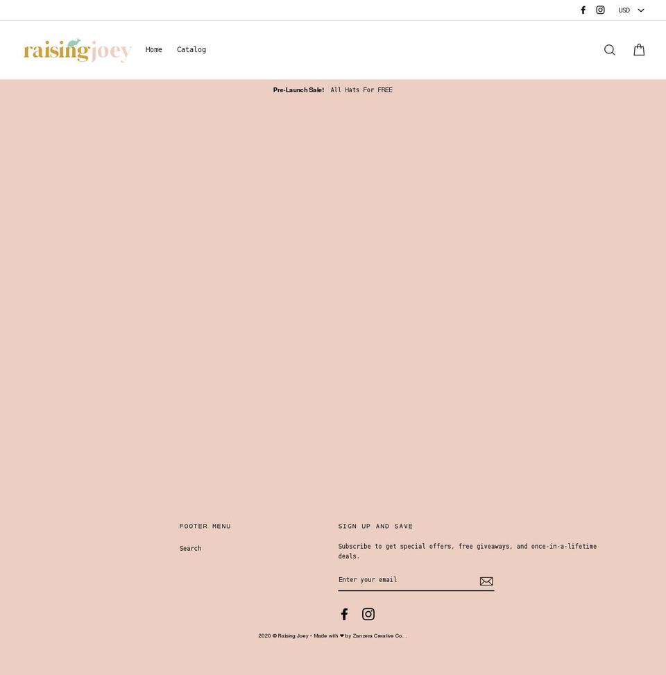 raisingjoey.com shopify website screenshot